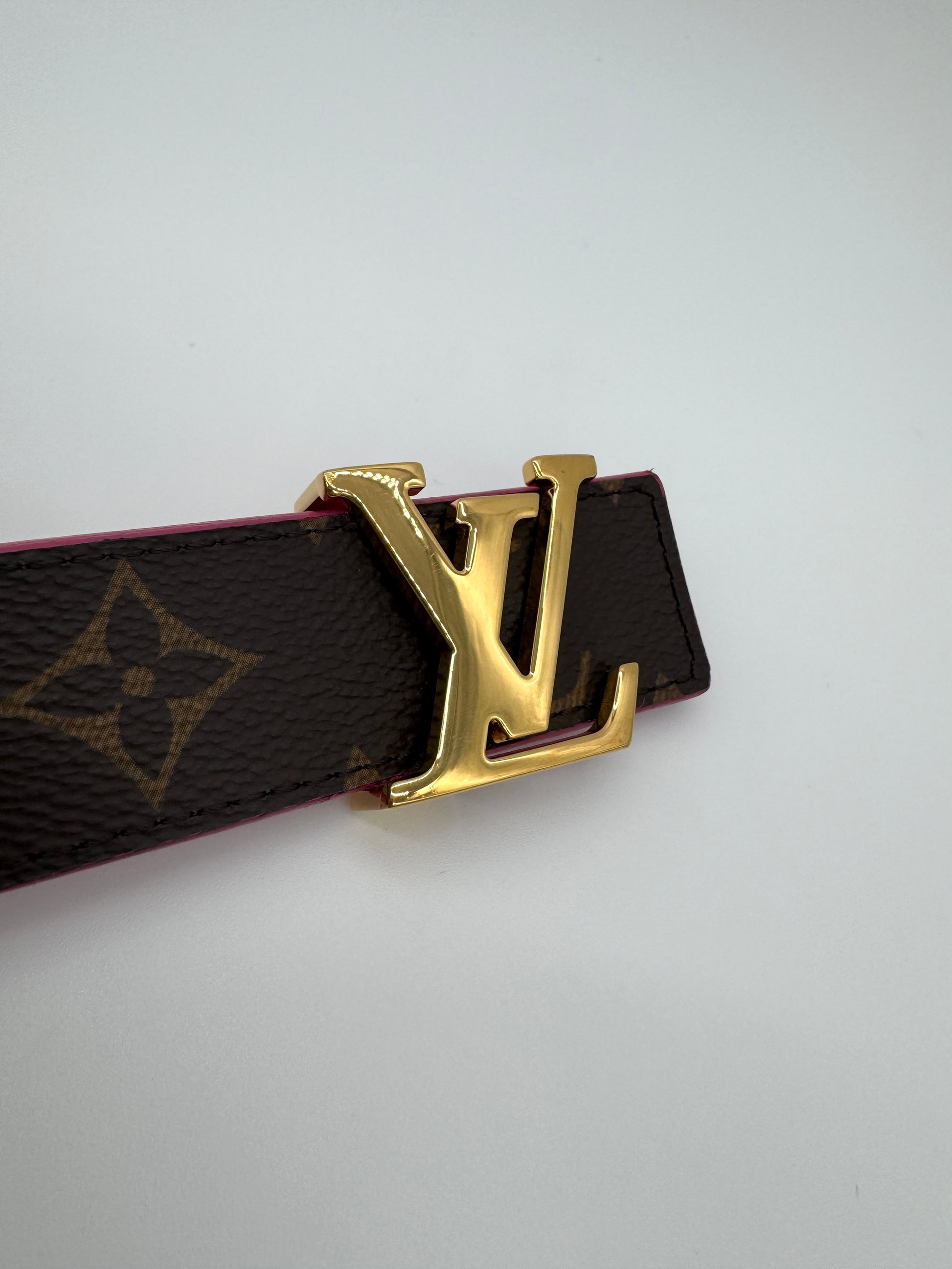 Louis Vuitton Initiales 30mm Reversible Belt Monogram and Pink