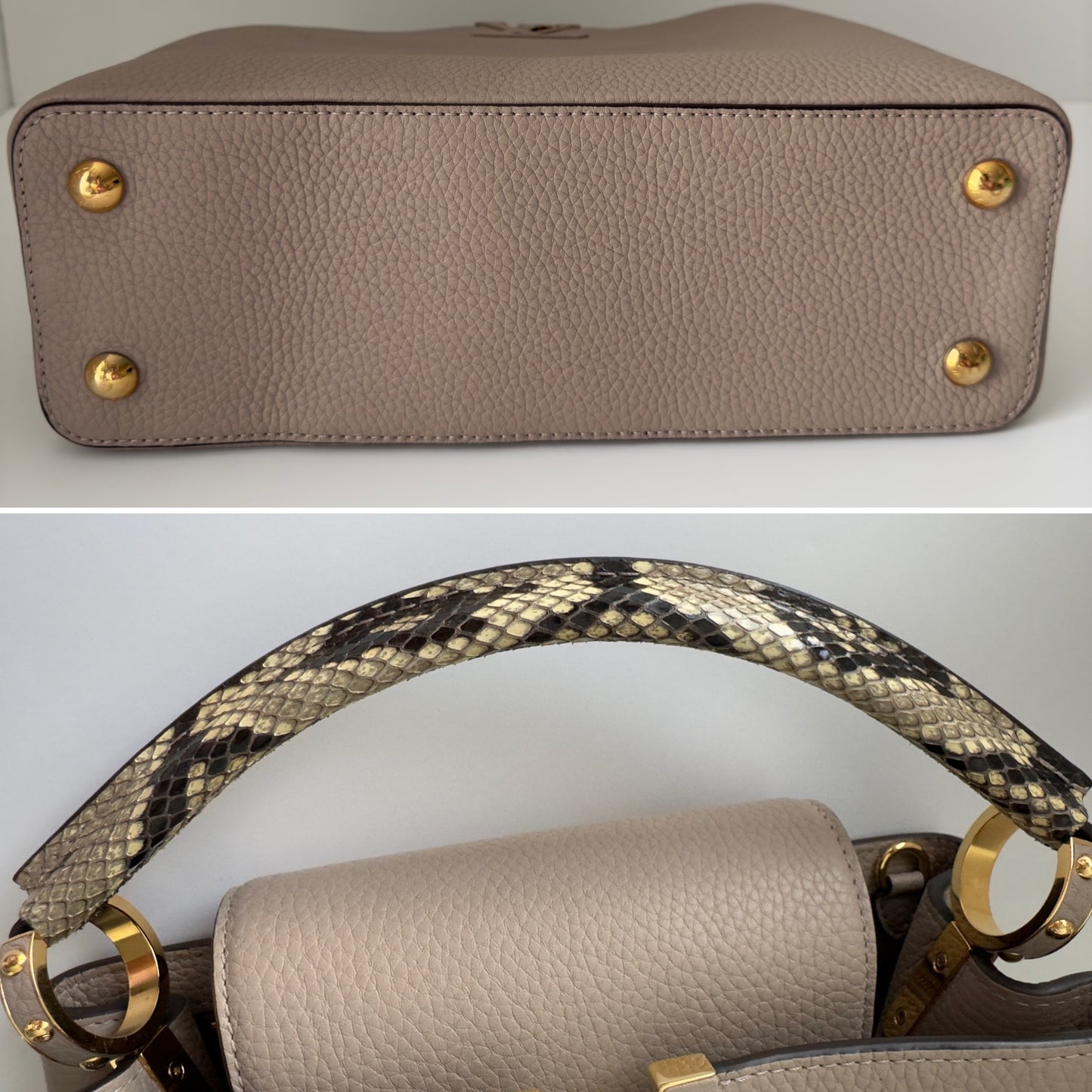 Louis Vuitton Capucines PM Taurillon Galet Leather & Python