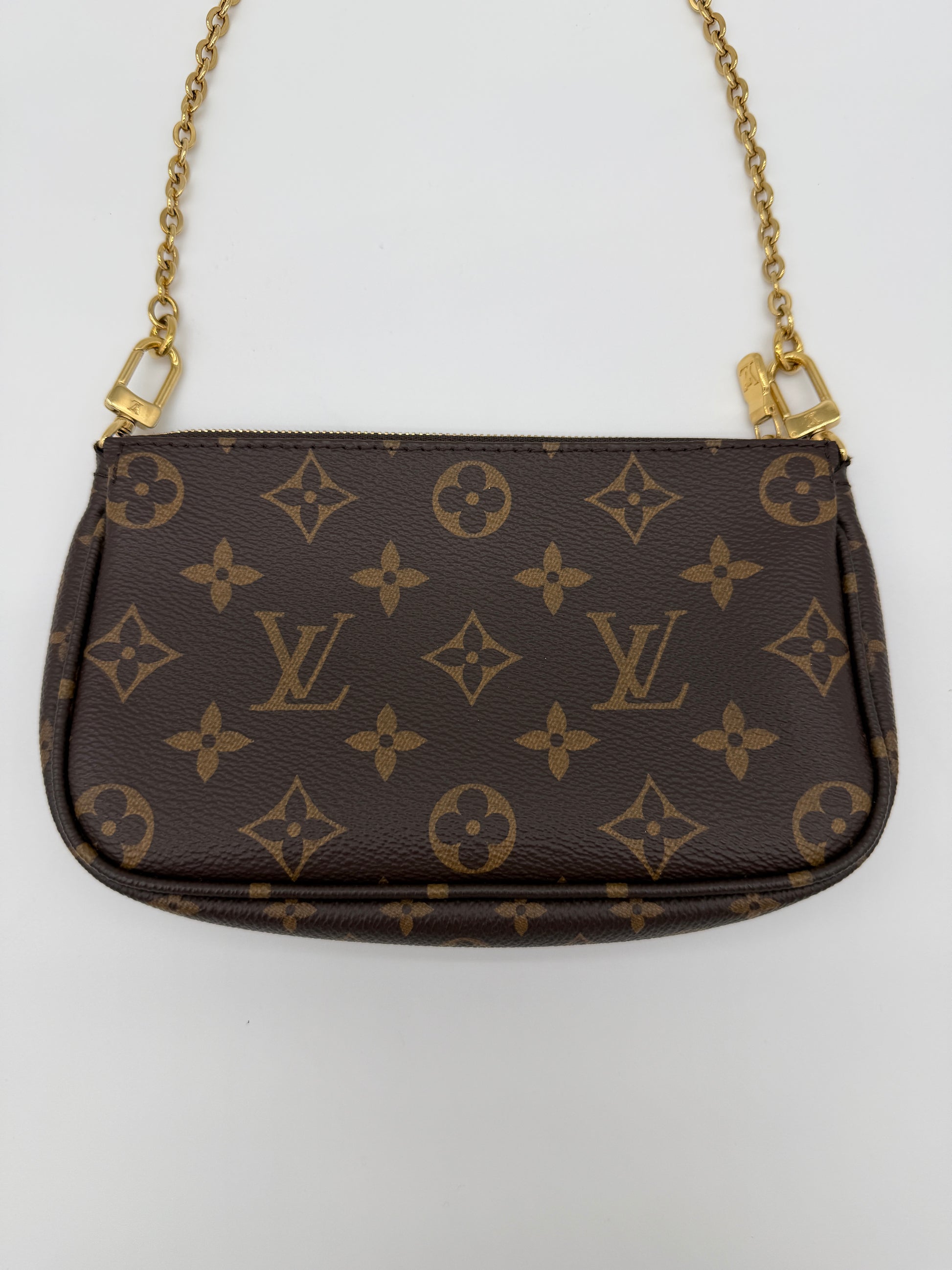 Louis Vuitton Monogram Small Pochette with chain