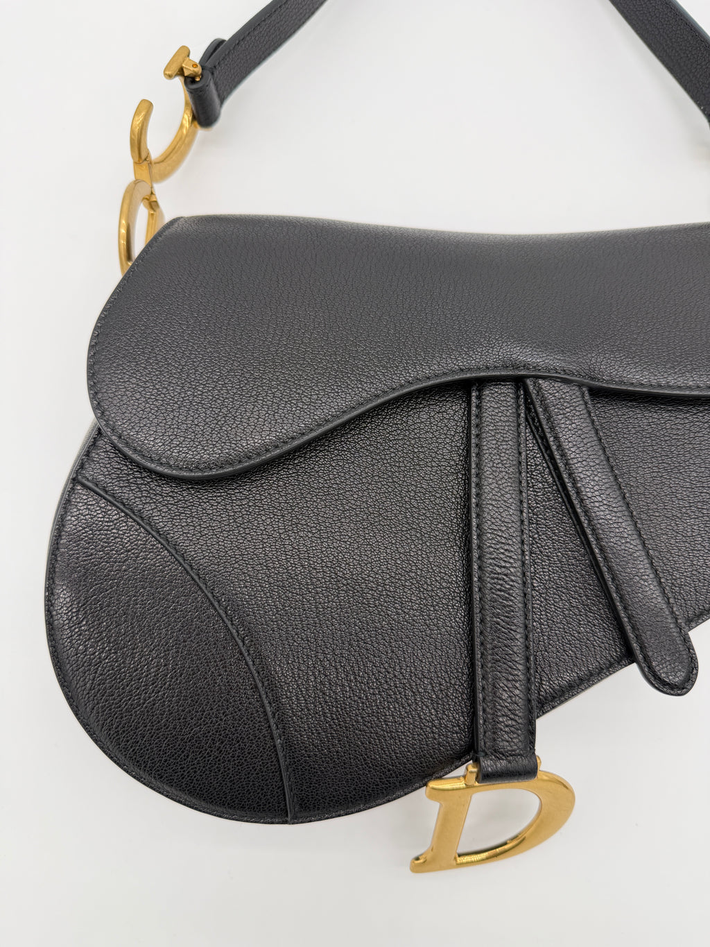 Christian Dior Black Saddle Bag
