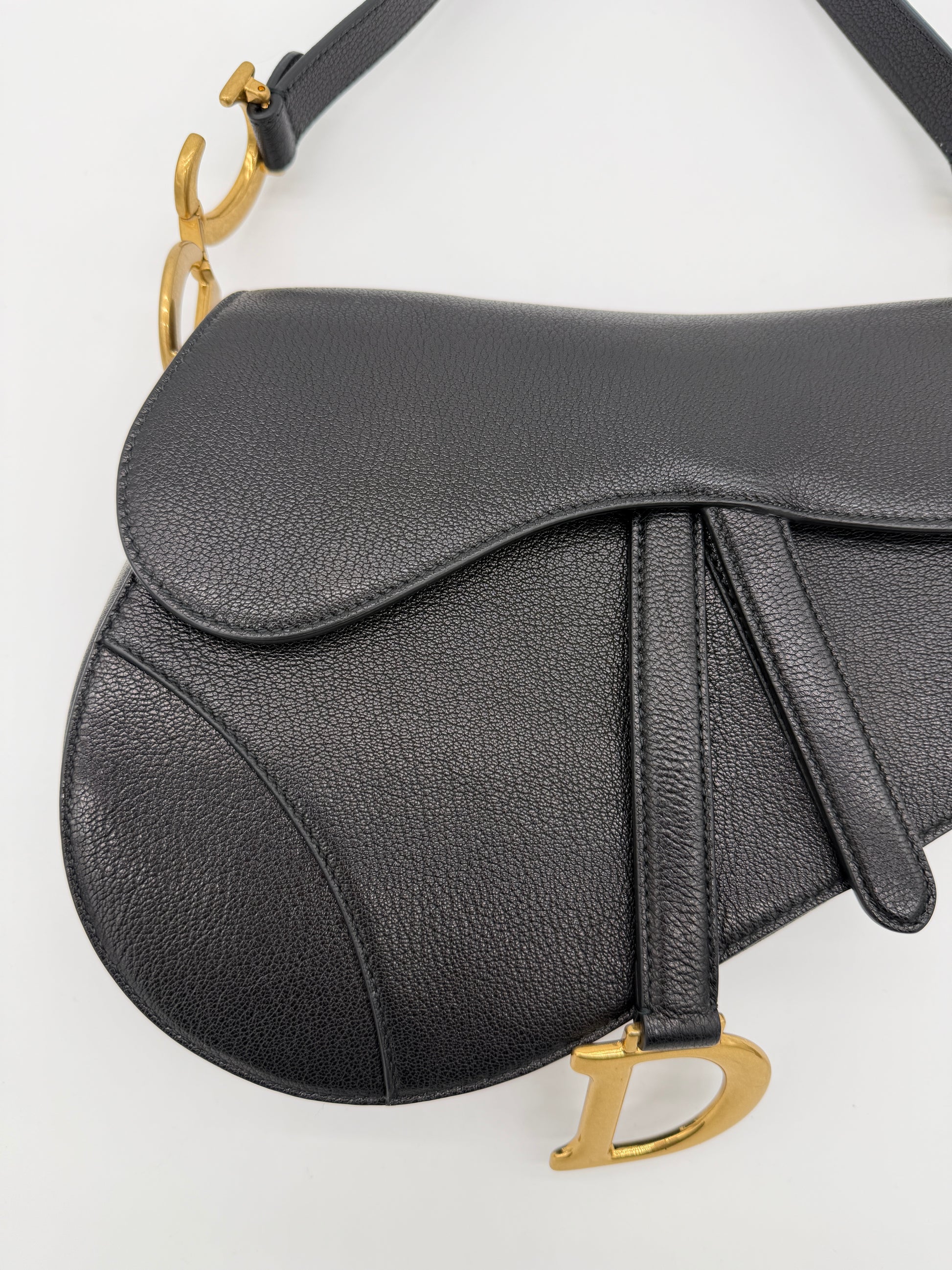 Christian Dior Black Saddle Bag