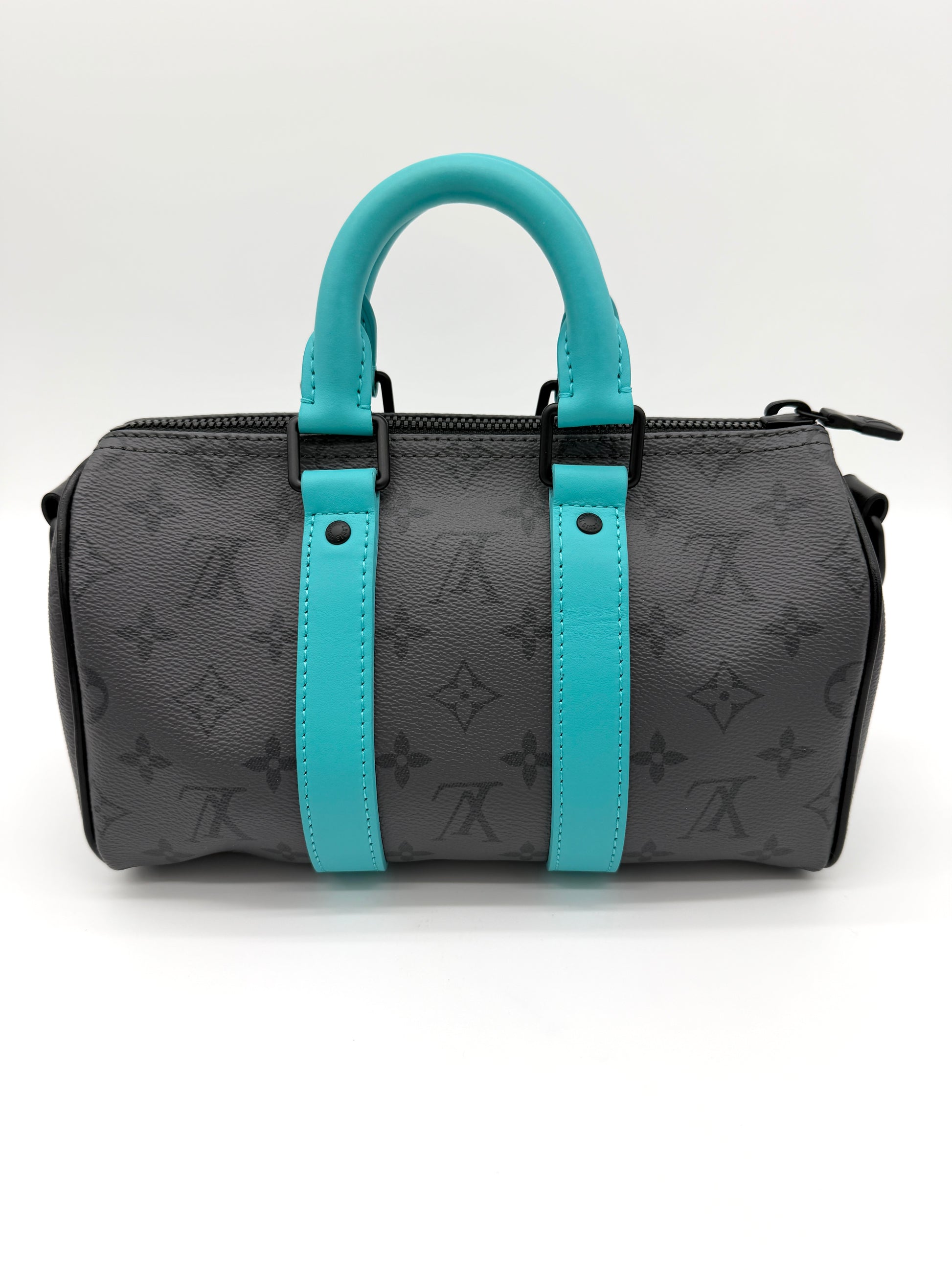 Louis Vuitton Keepall Bandouliere 25 Turquoise / Monogram Eclipse Reverse