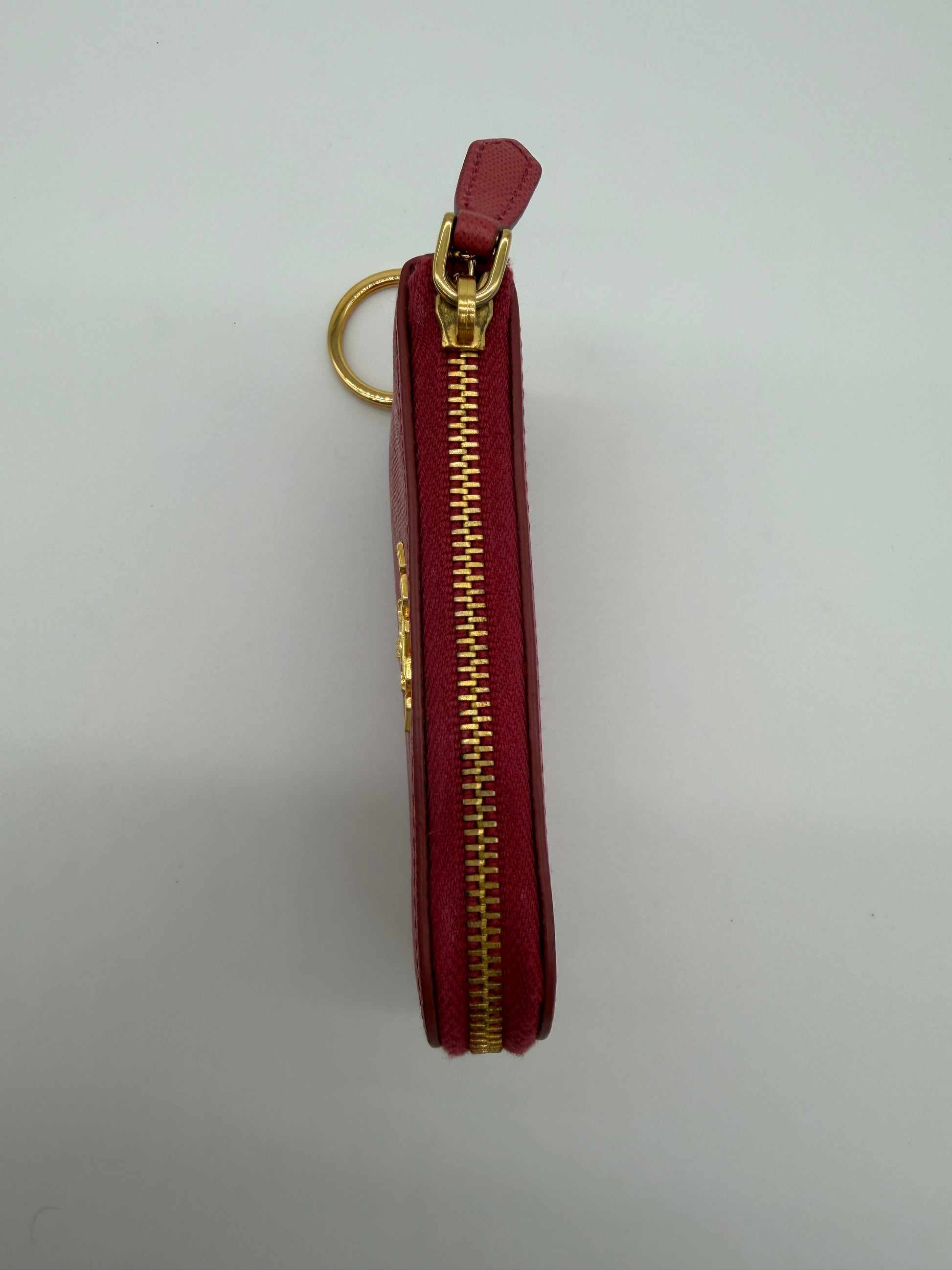 Prada Saffiano Zip Around Keyholder