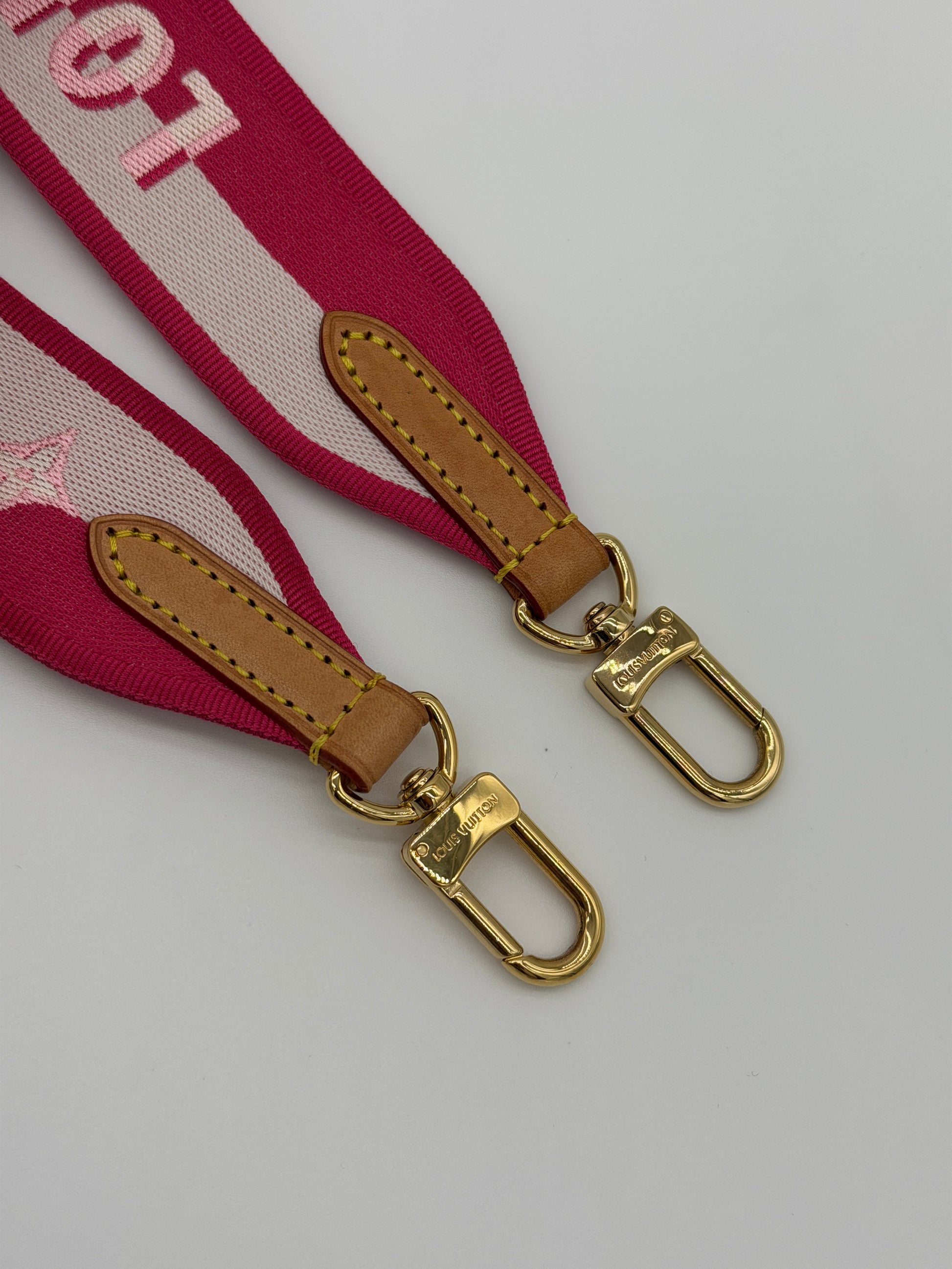 Louis Vuitton Jacquard Neverfull BB Shoulder Strap Pink Peony