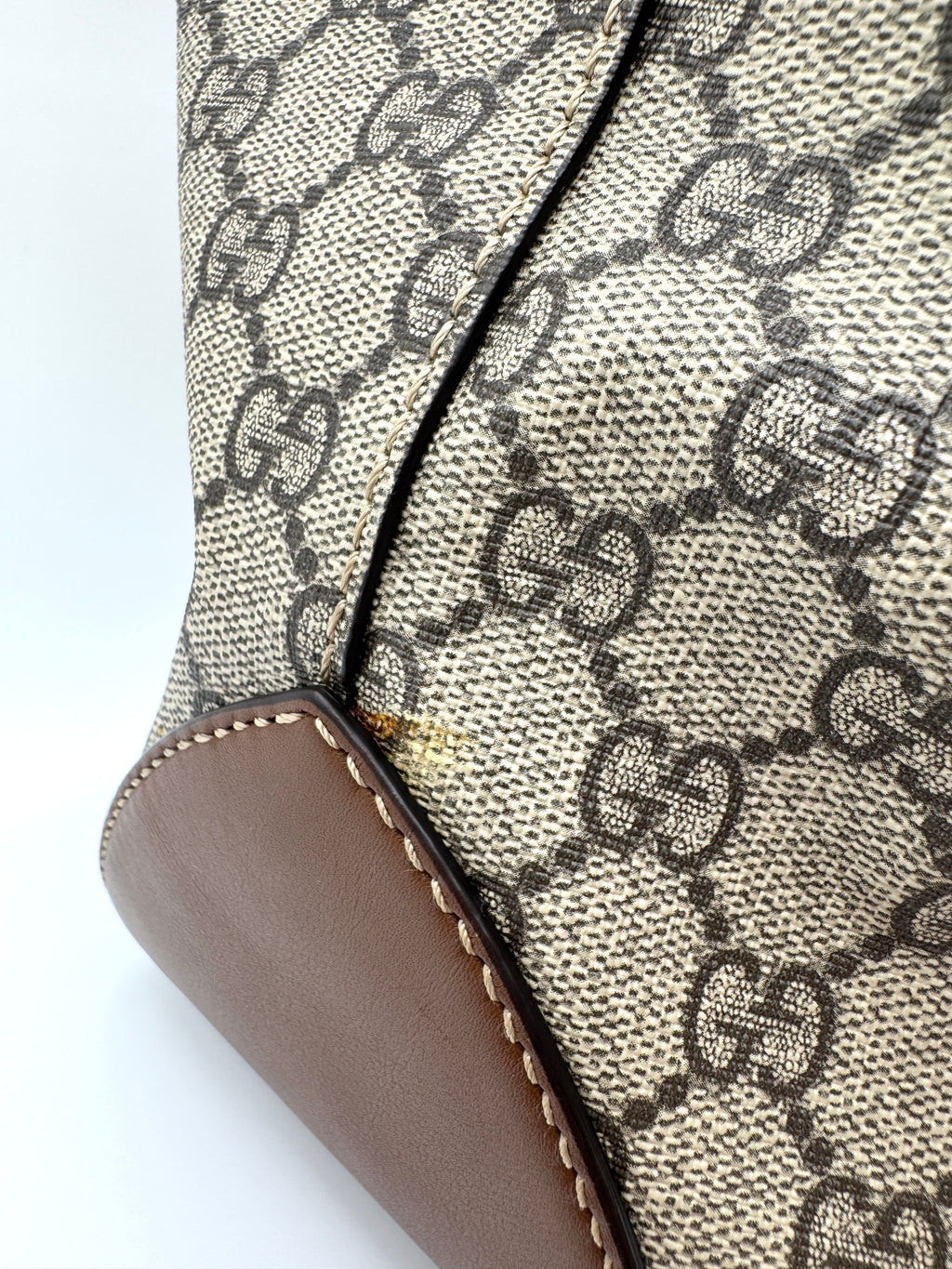 Gucci Chain Hobo Shoulder Bag GG Coated Canvas