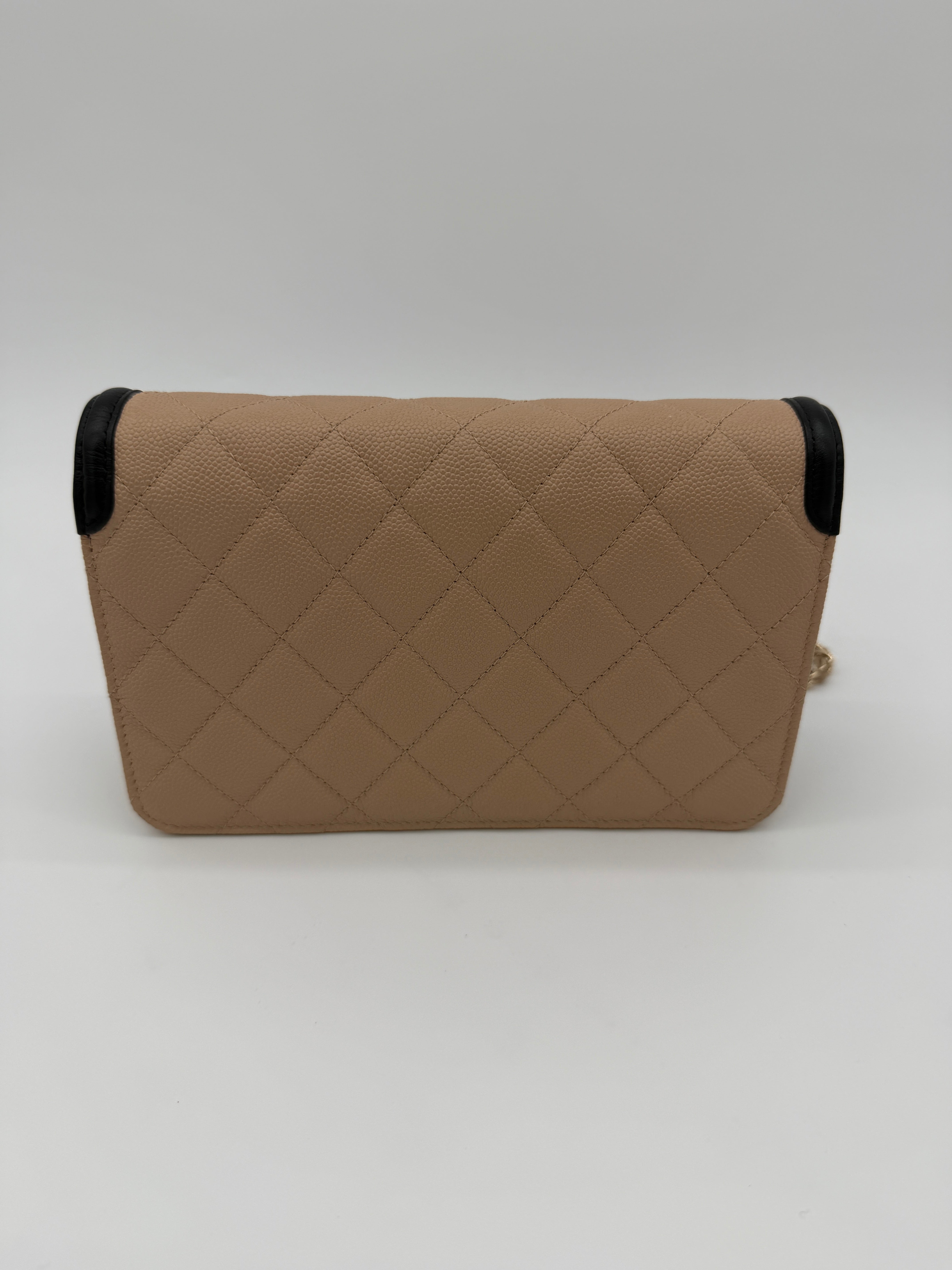 Chanel Filigree Caviar Wallet on Chain