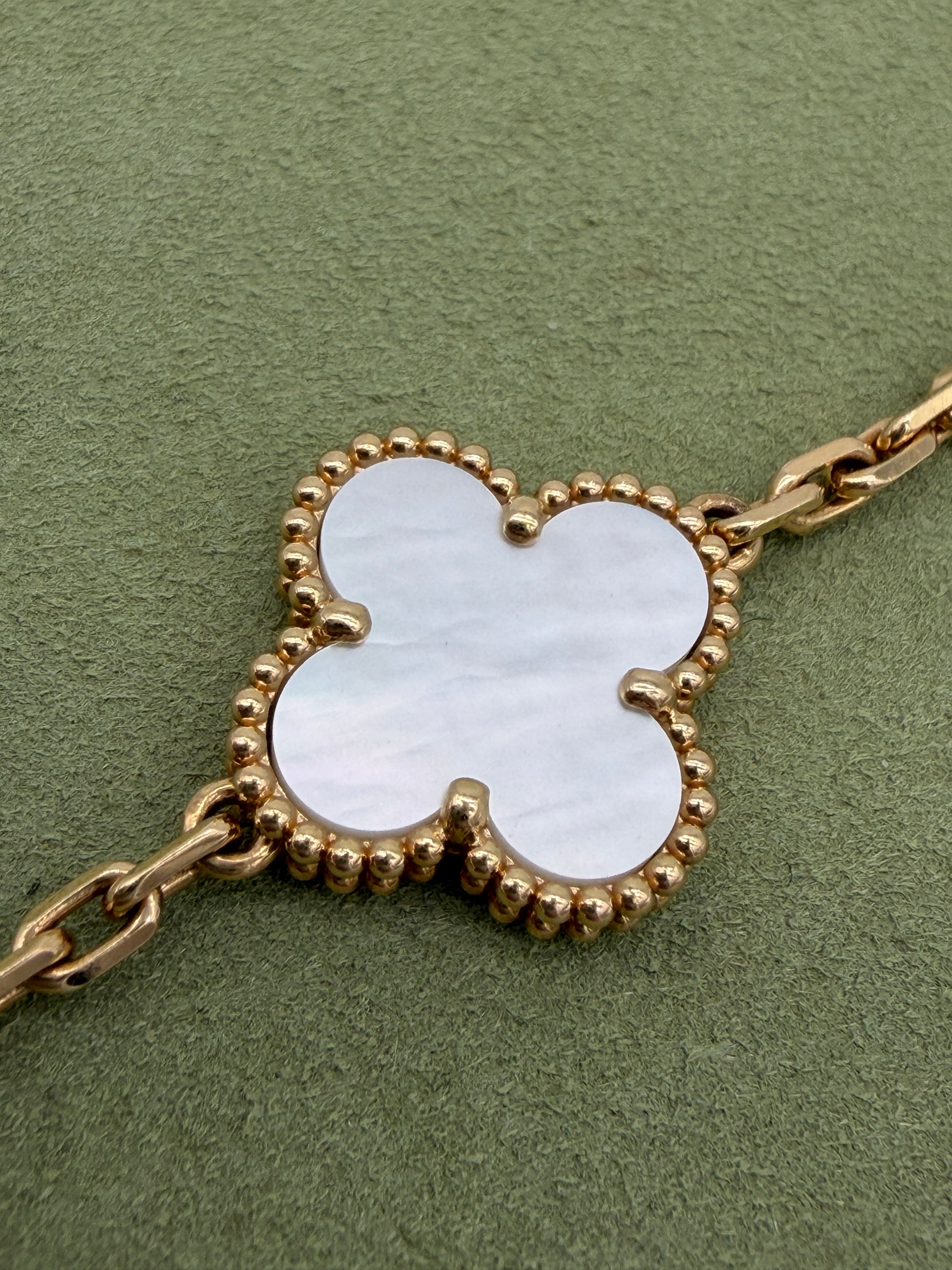 Van Cleef & Arpels Vintage Alhambra Mother of Pearl 5 Motif Bracelet