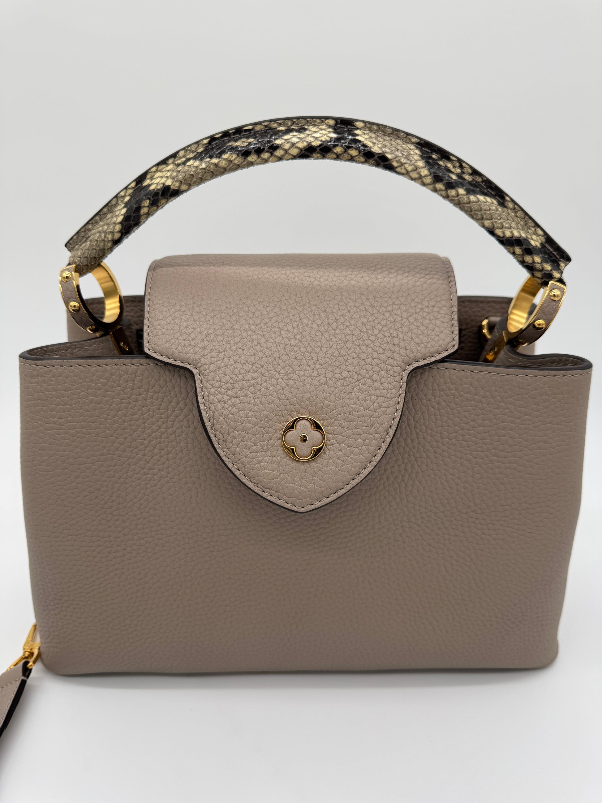 Louis Vuitton Capucines PM Taurillon Galet Leather & Python