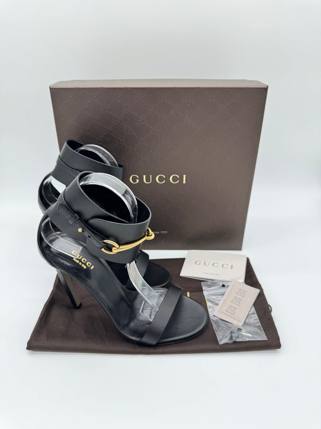 Gucci Ursula Ankle Strap Horsebit Heels