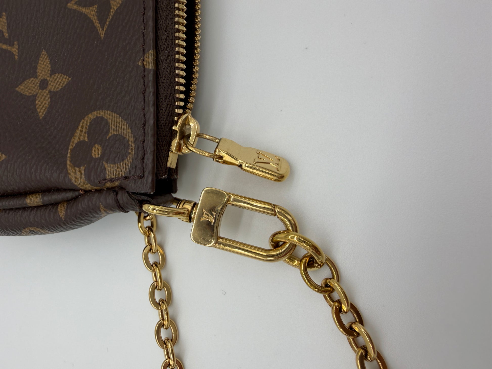 Louis Vuitton Monogram Small Pochette with chain