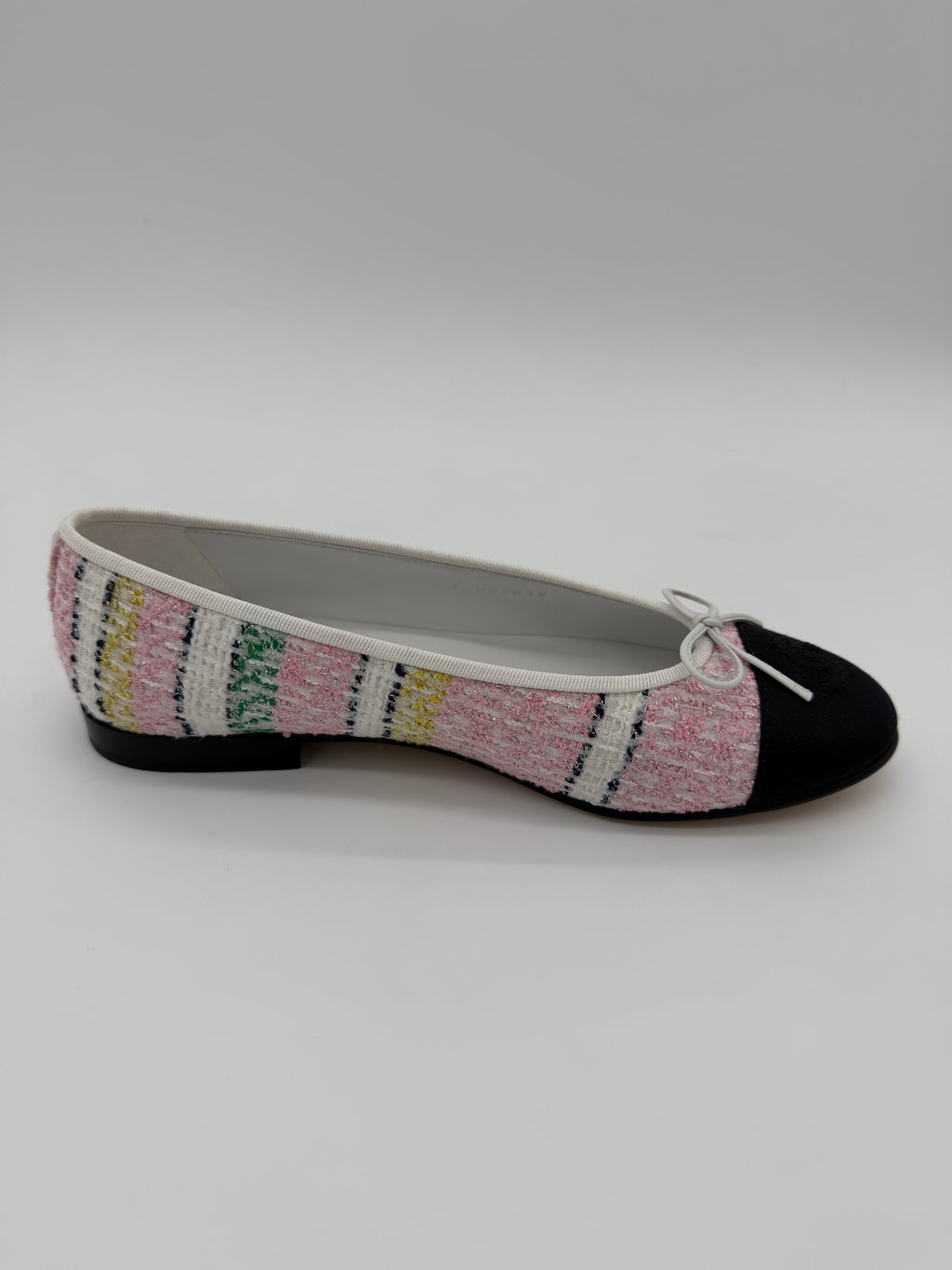 Chanel Tweed Cap Toe Ballet Flats Size 39C