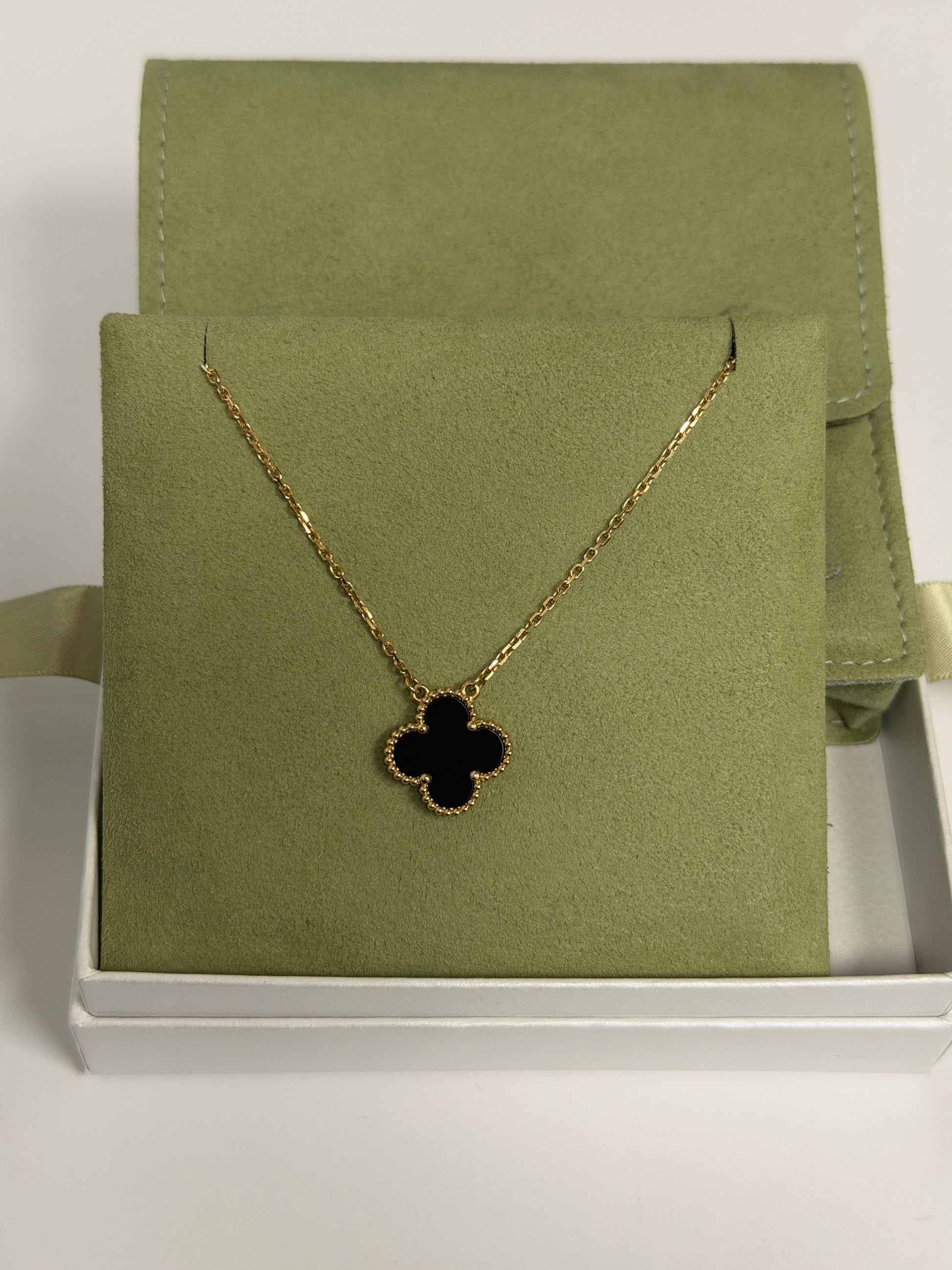 Van Cleef & Arpels Vintage Alhambra Onyx Necklace