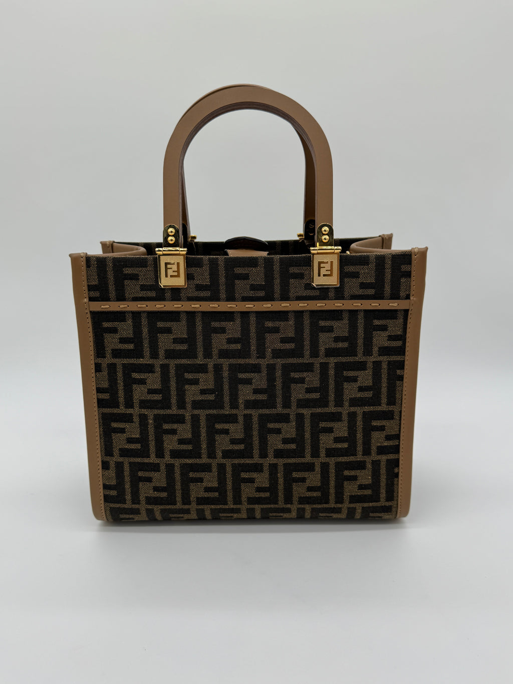 Fendi Sunshine Tote Small Brown FF Jacquard