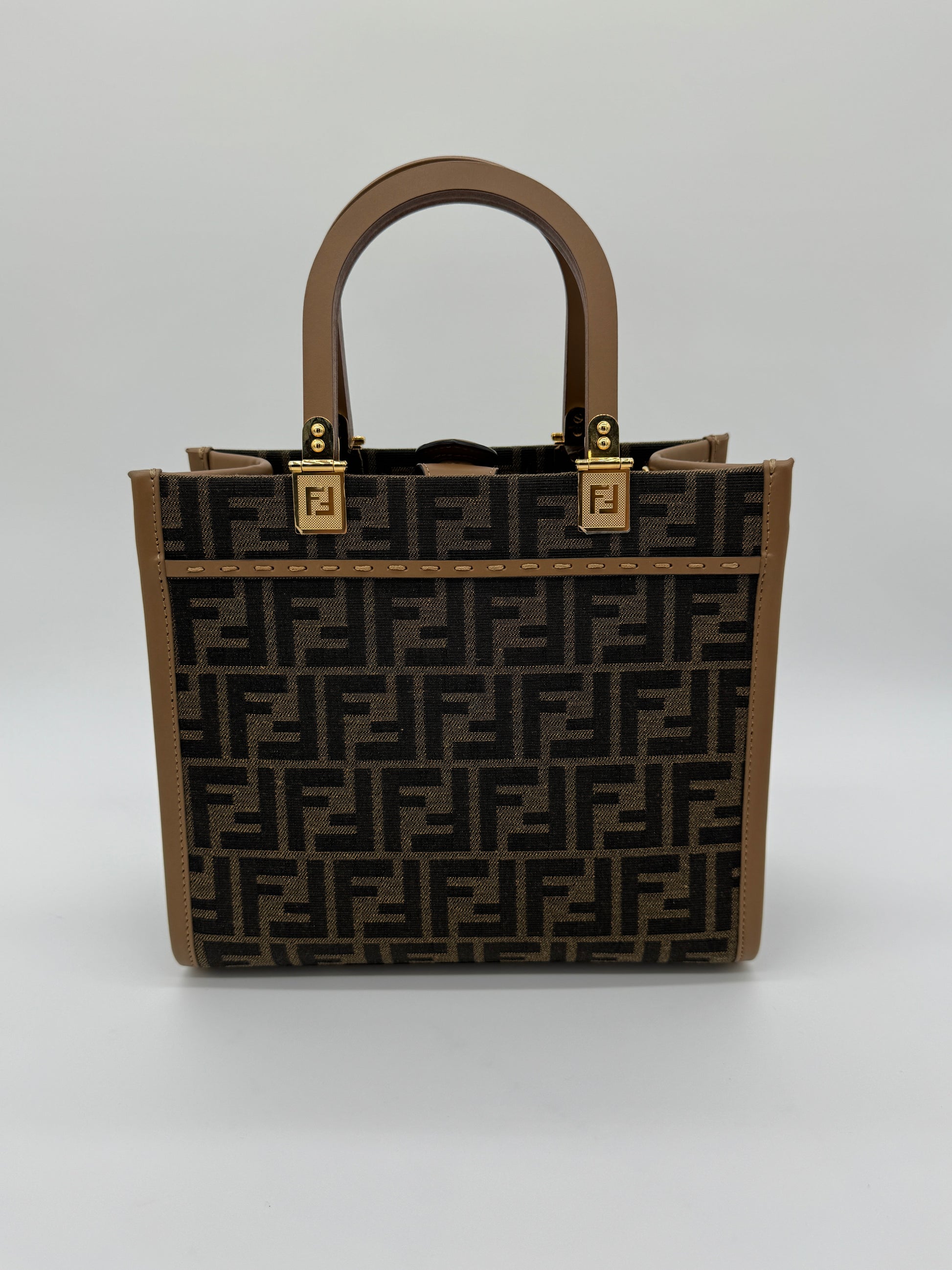 Fendi Sunshine Tote Small Brown FF Jacquard