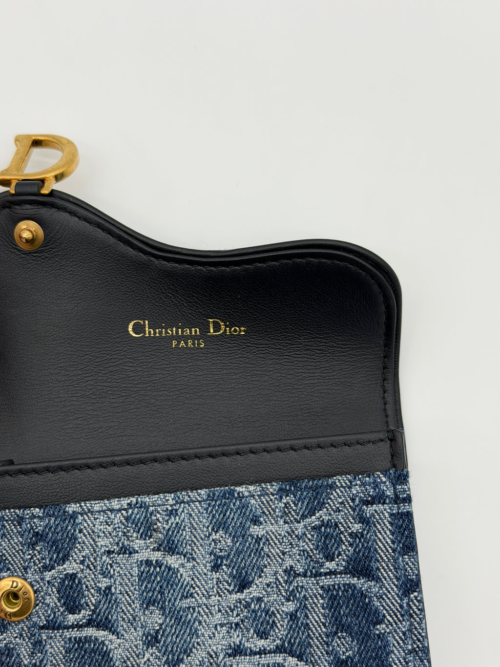 Christian Dior Saddle Bloom Denim Cardholder