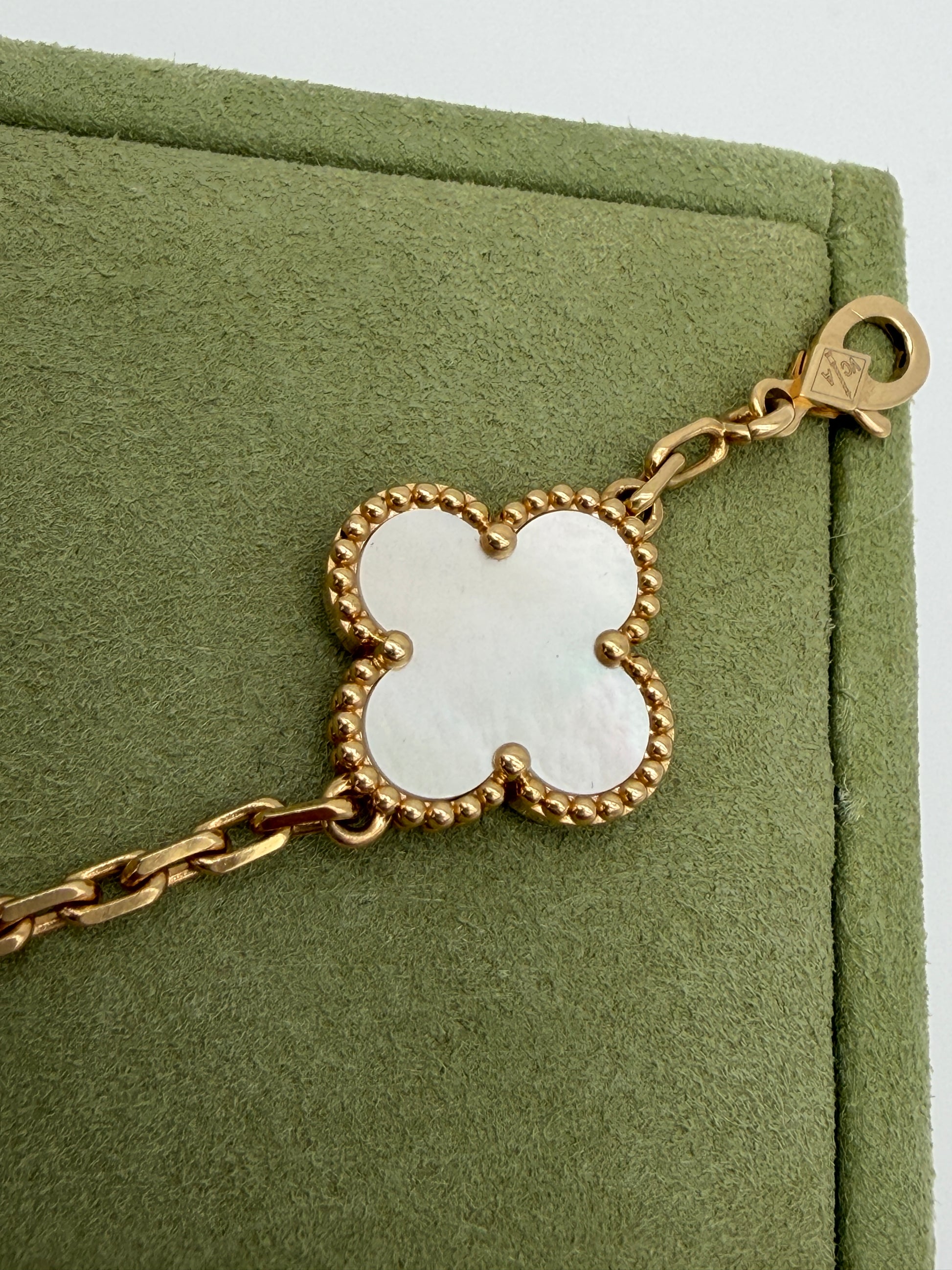 Van Cleef & Arpels Vintage Alhambra Mother of Pearl 5 Motif Bracelet