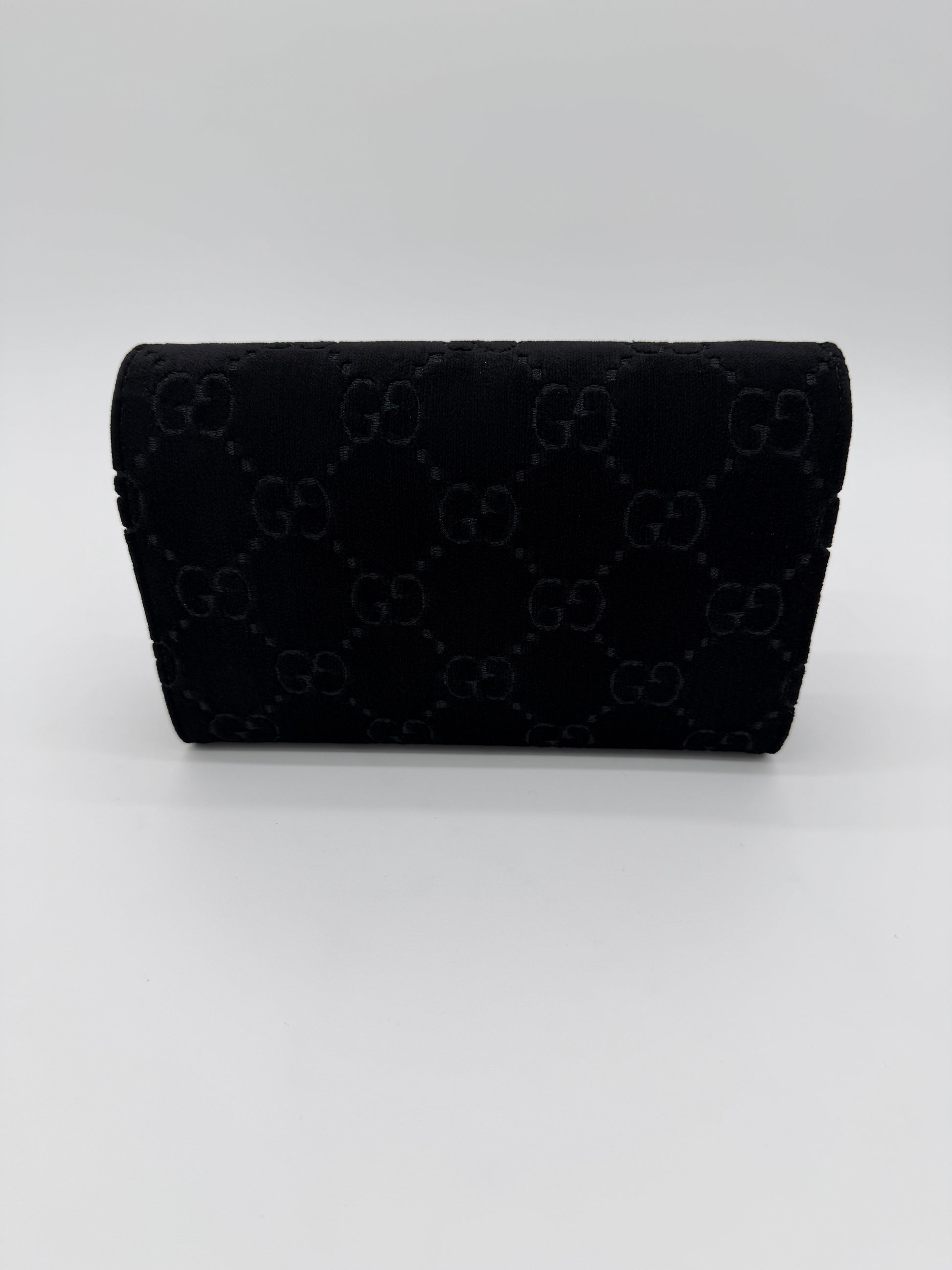 Gucci Dionysus Black Velvet Wallet on Chain