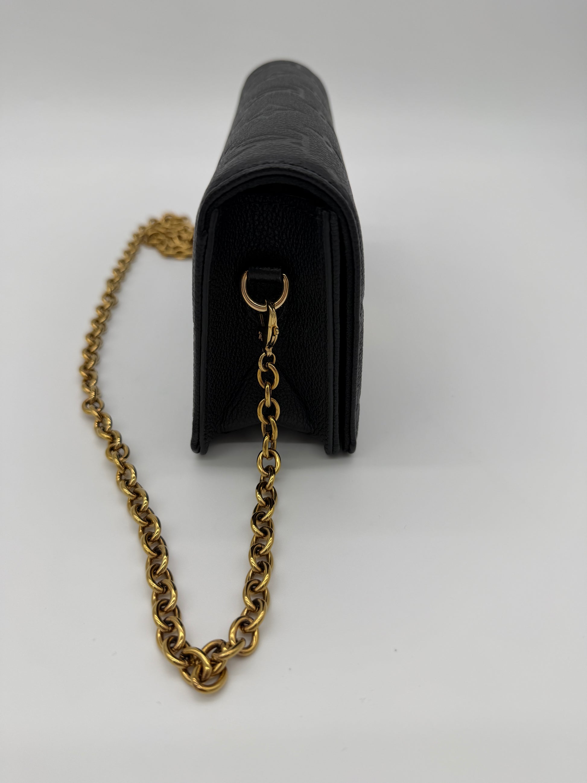 Louis Vuitton Lily Wallet on Chain Black Empreinte