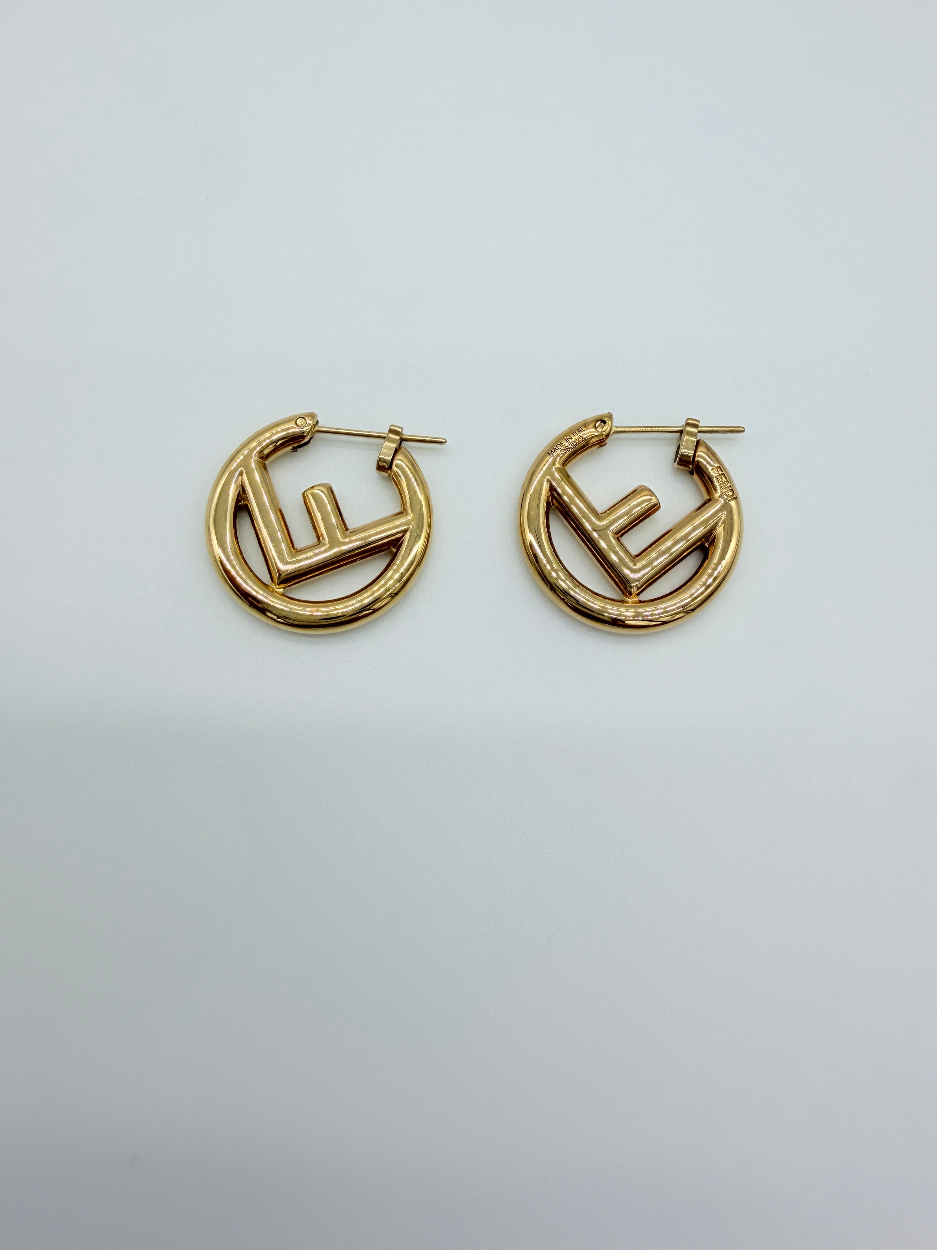 F is Fendi Hoop Earrings