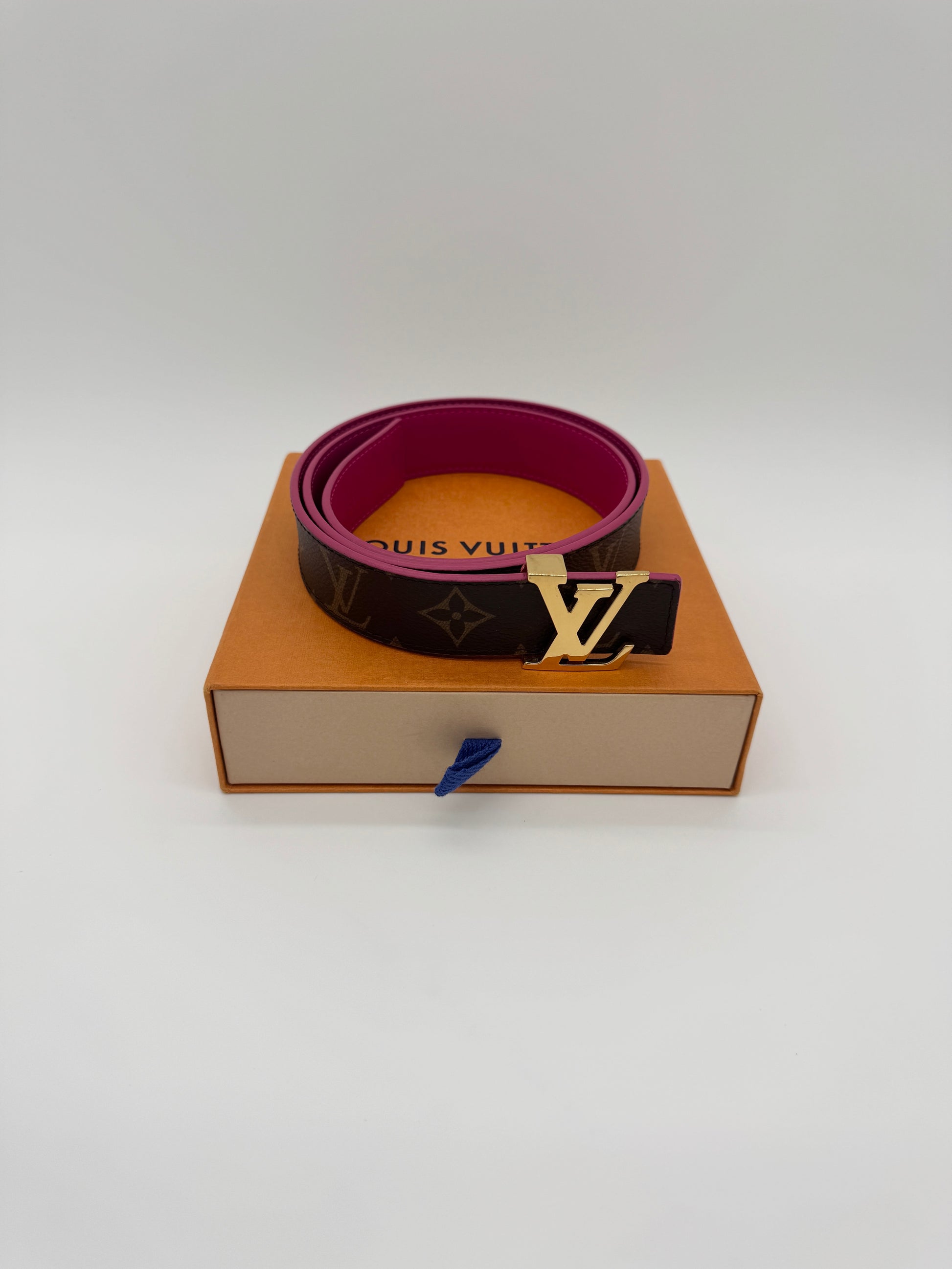 Louis Vuitton Initiales 30mm Reversible Belt Monogram and Pink