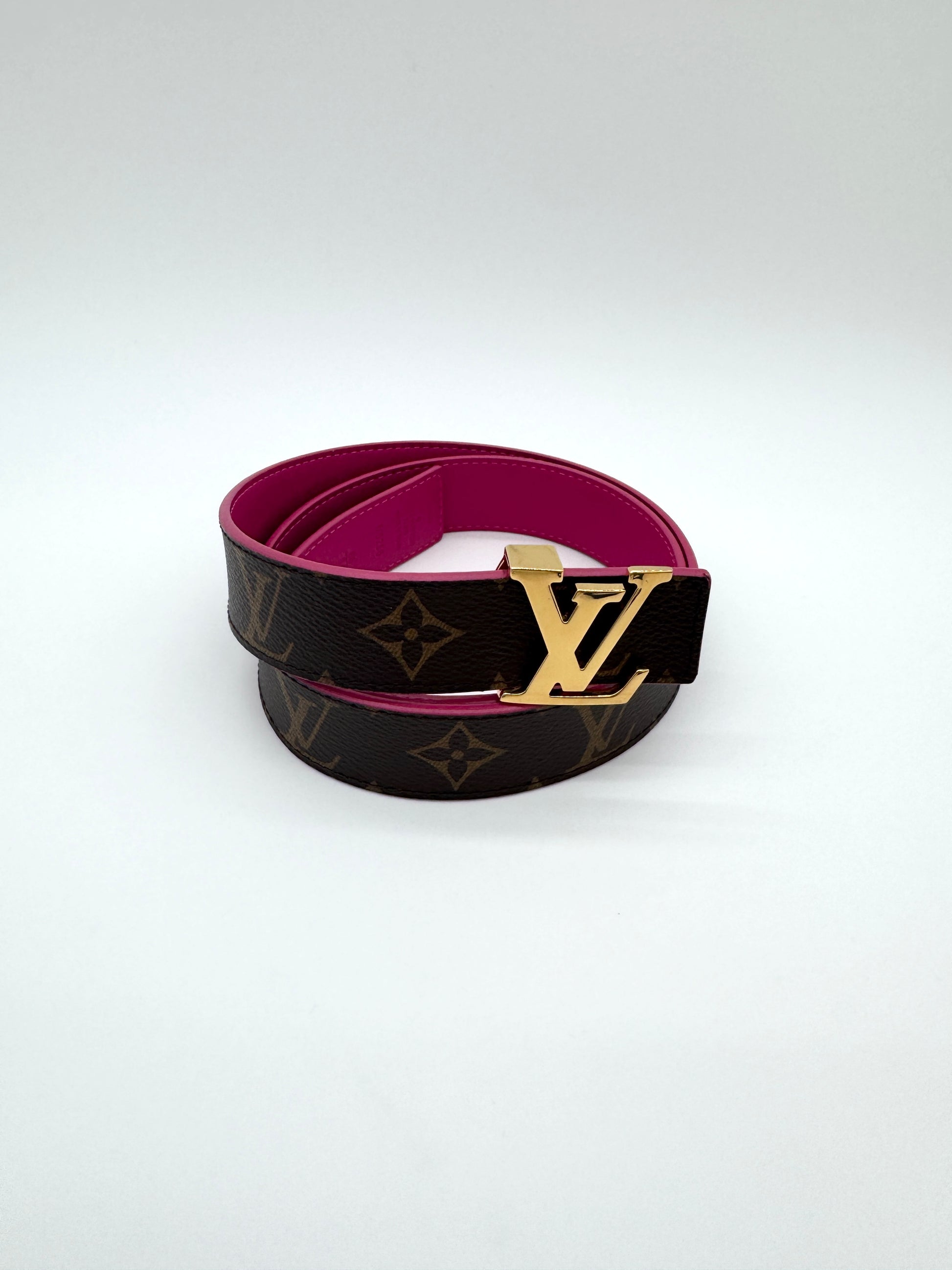 Louis Vuitton Initiales 30mm Reversible Belt Monogram and Pink