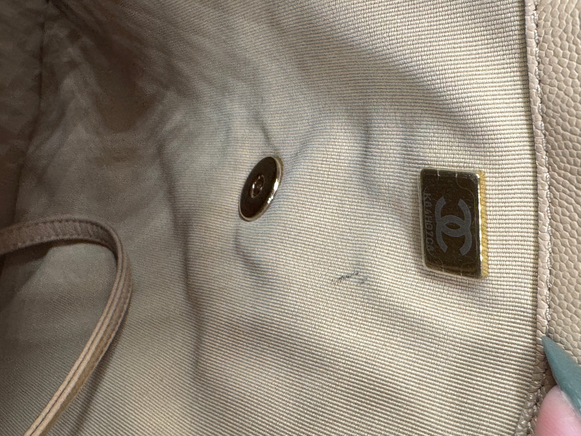 Chanel Urban Spirit Quilted Caviar Small Backpack Beige