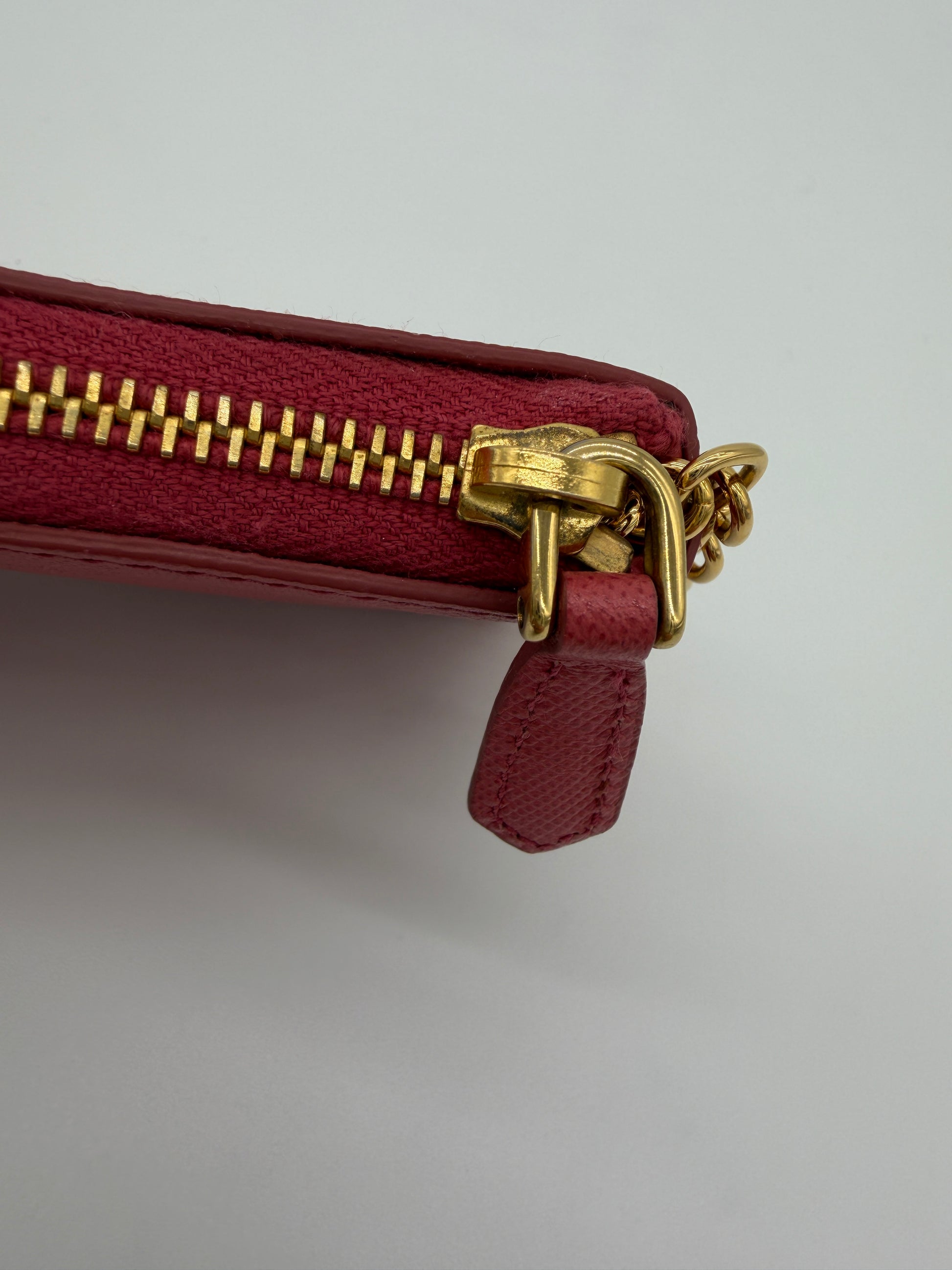Prada Saffiano Zip Around Keyholder