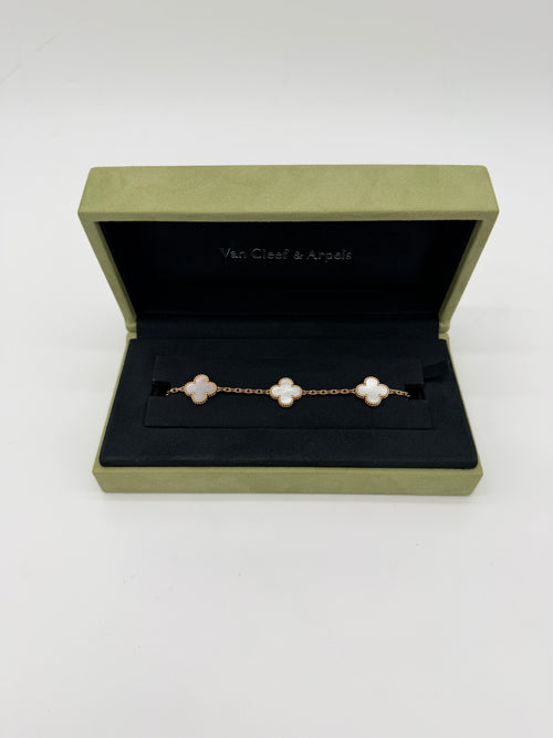 Van Cleef & Arpels Vintage Alhambra Mother of Pearl 5 Motif Bracelet