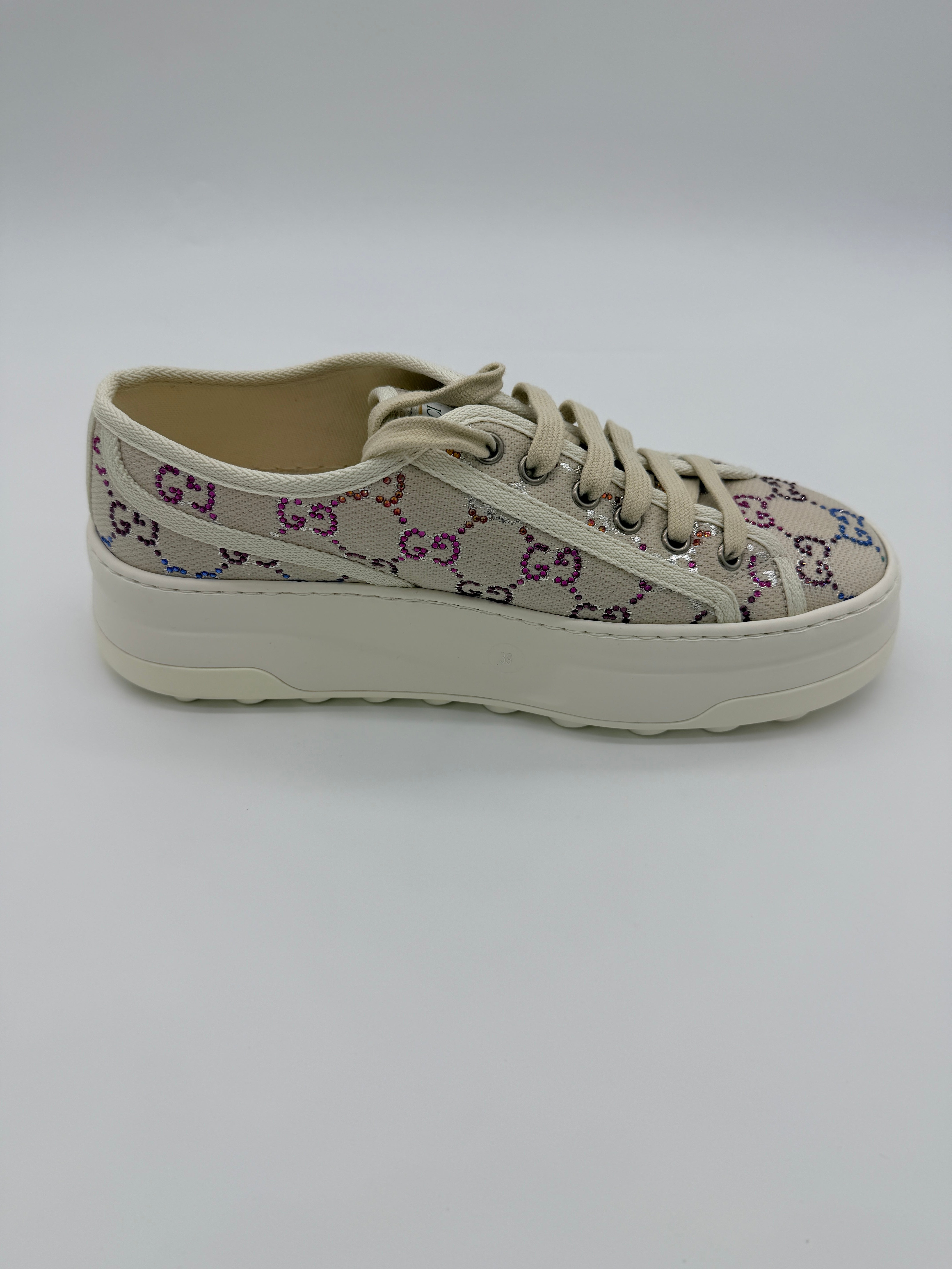 Gucci Crystal GG Platform Sneakers 39