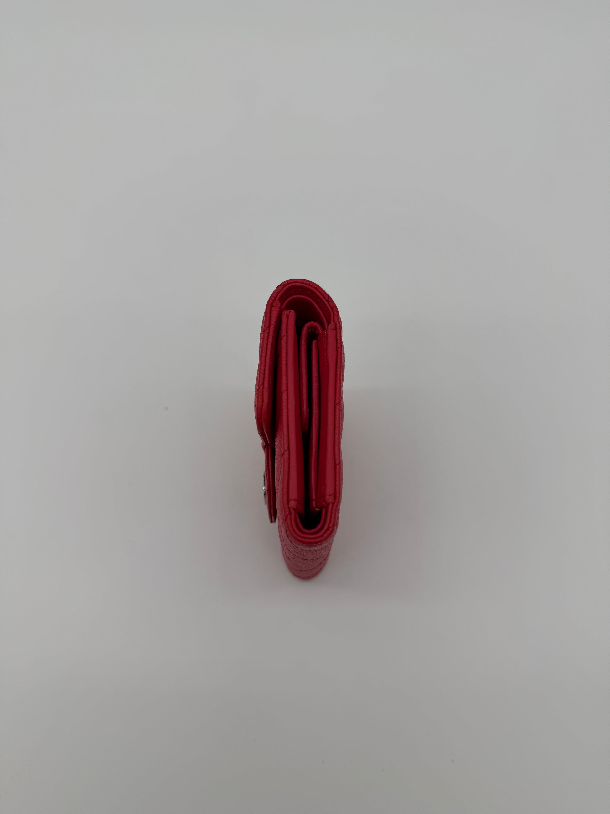 Chanel Chevron Red Flap Wallet