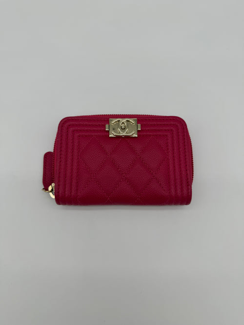 Chanel Caviar Boy Pink Wallet
