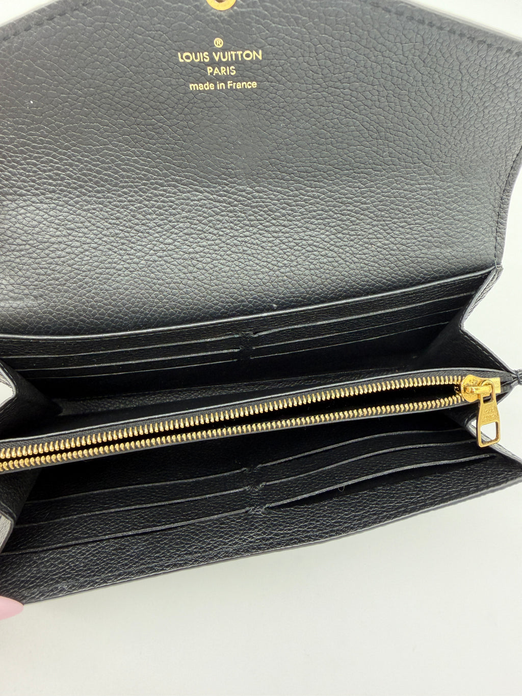 Louis Vuitton Black Empreinte Sarah Wallet