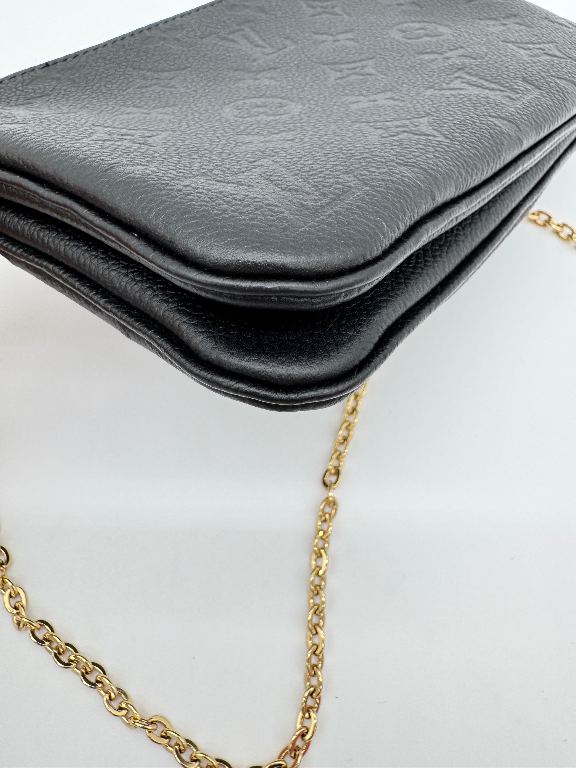Louis Vuitton Double Zip Pochette Empreinte Black