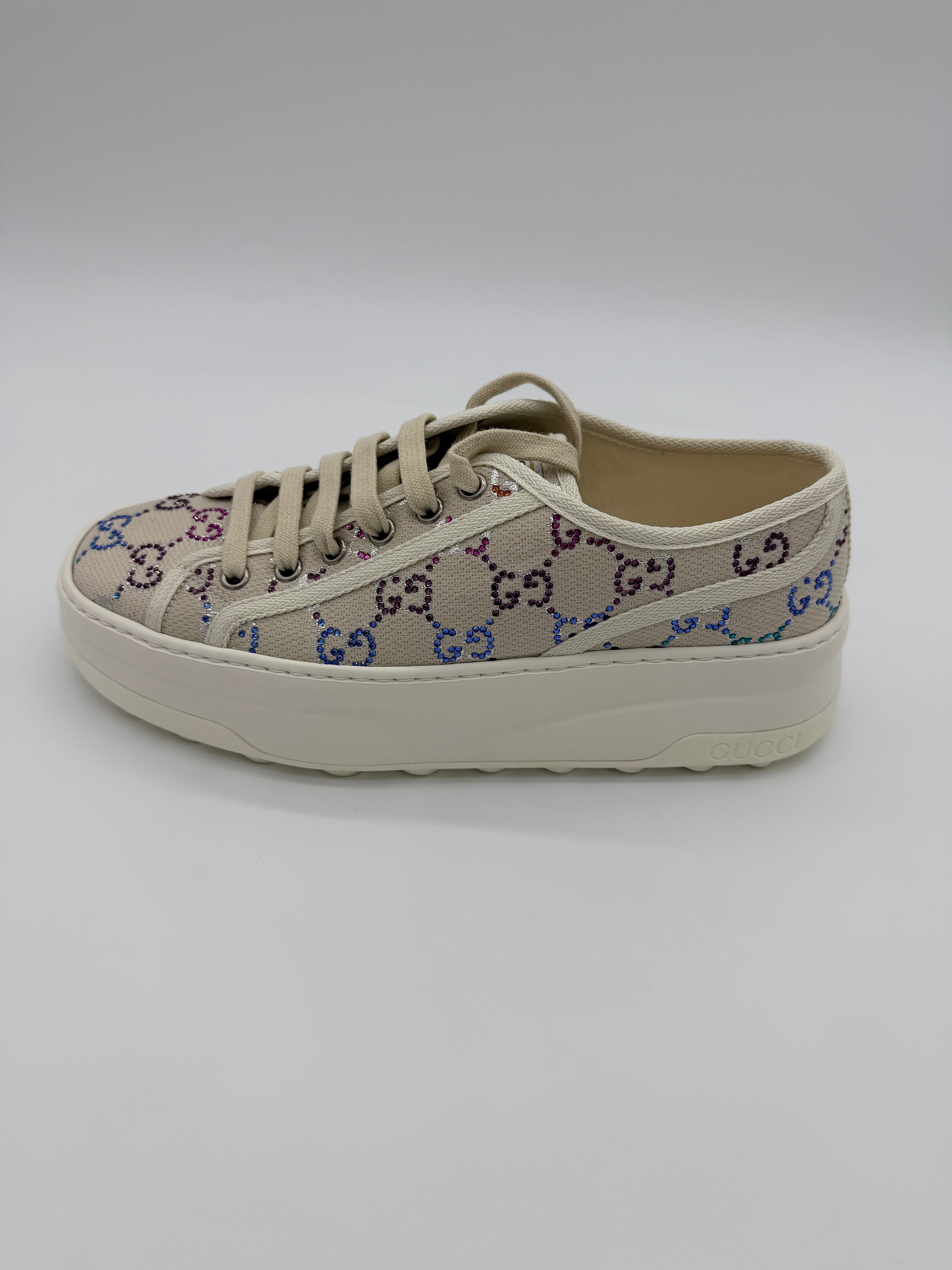 Gucci Crystal GG Platform Sneakers 39