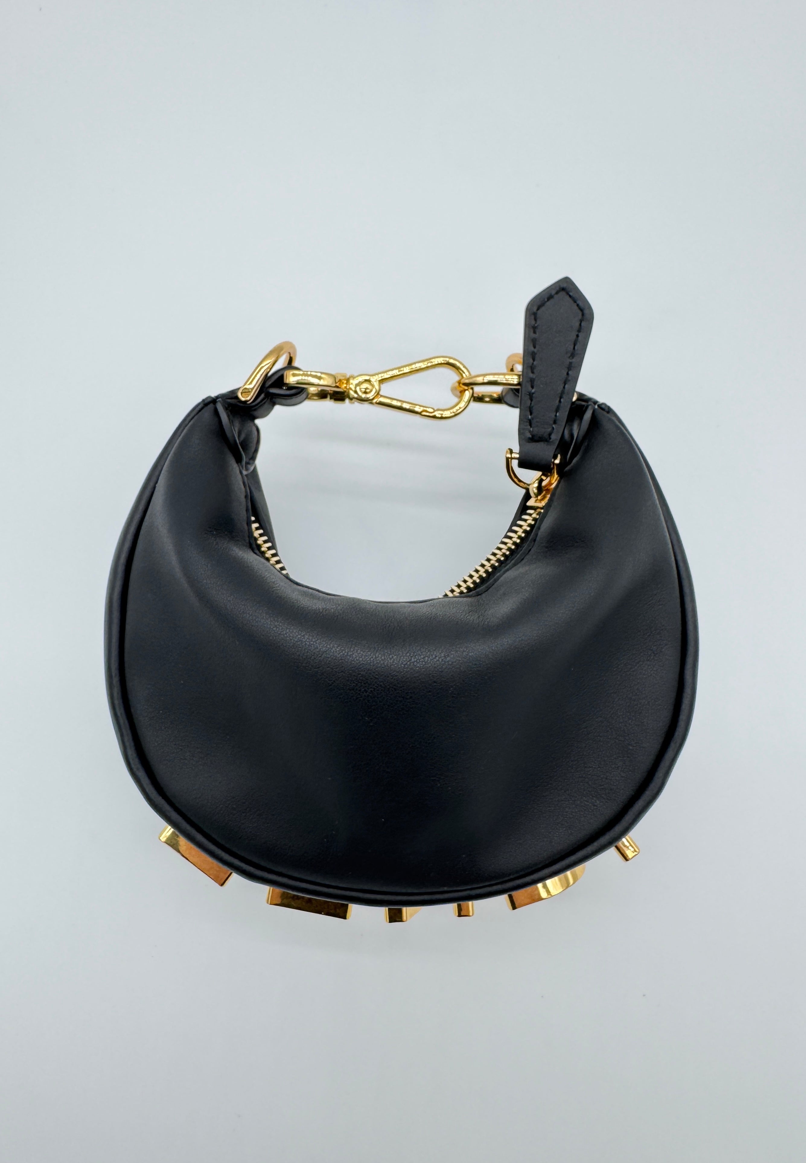 【FENDI】Nano Fendigraphy leather charm bag Fendi Nano Fendigraphy Brown Fabric Charm Bag