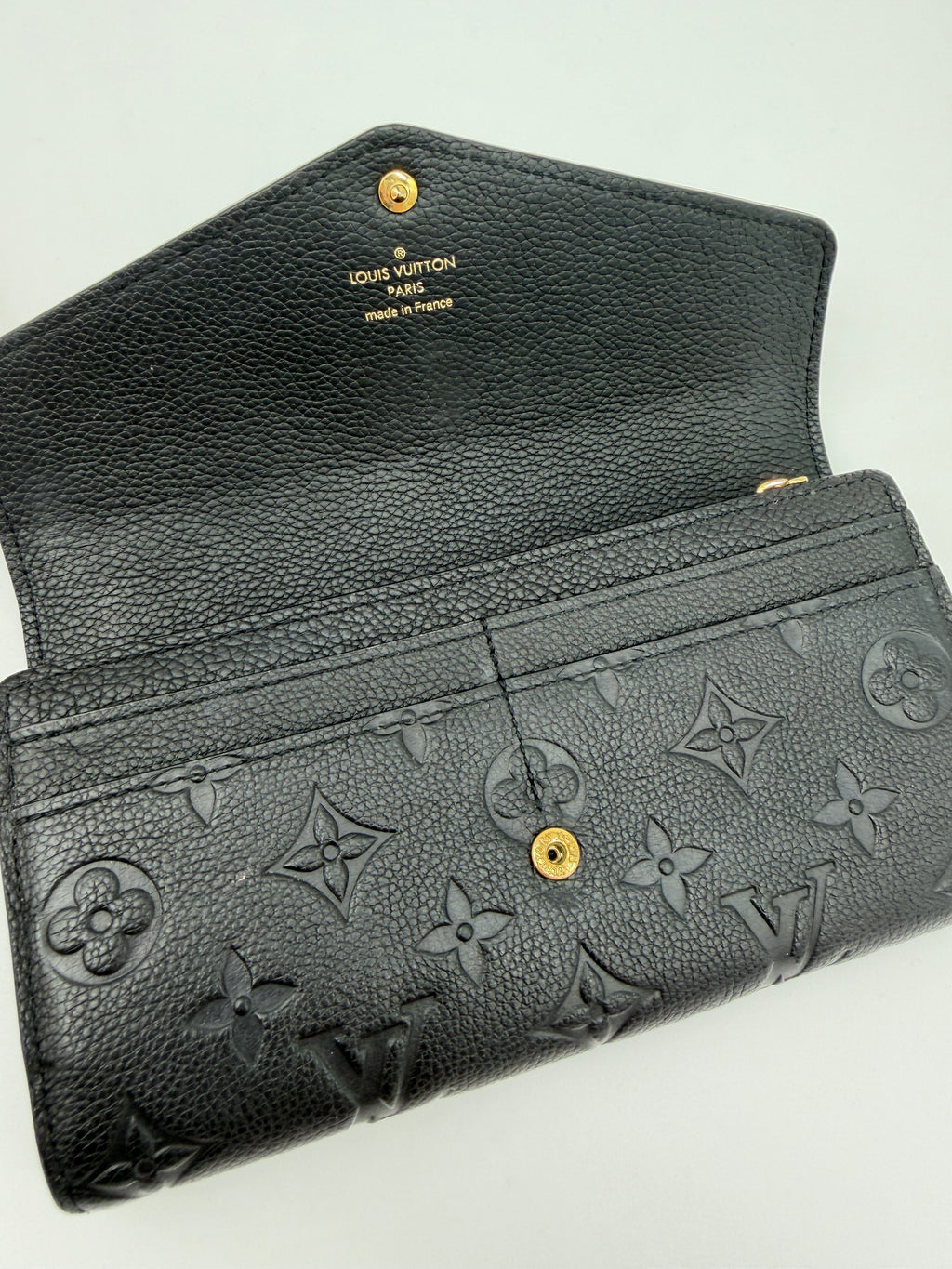 Louis Vuitton Black Empreinte Sarah Wallet