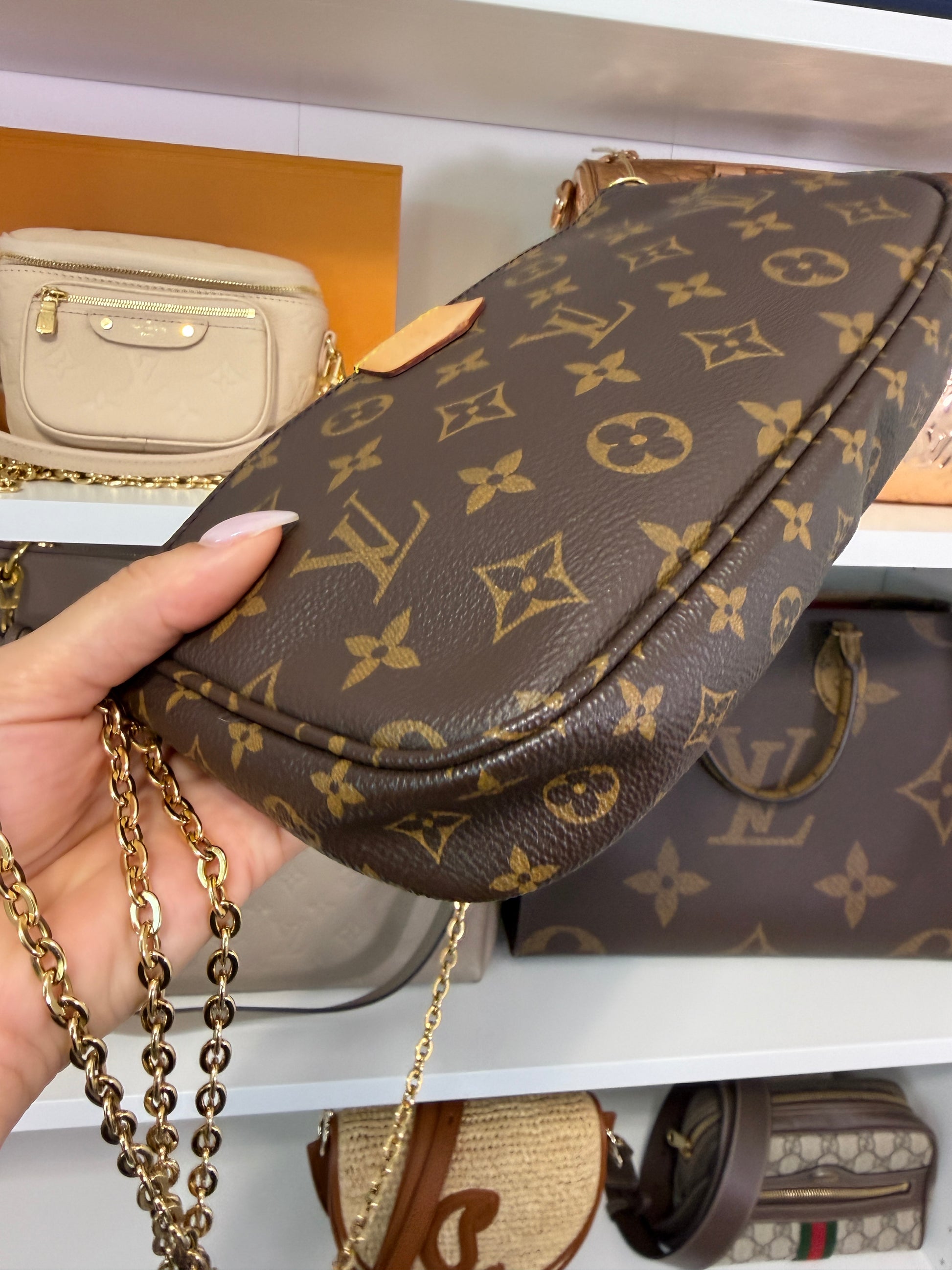 Louis Vuitton Monogram Pochette with Chain