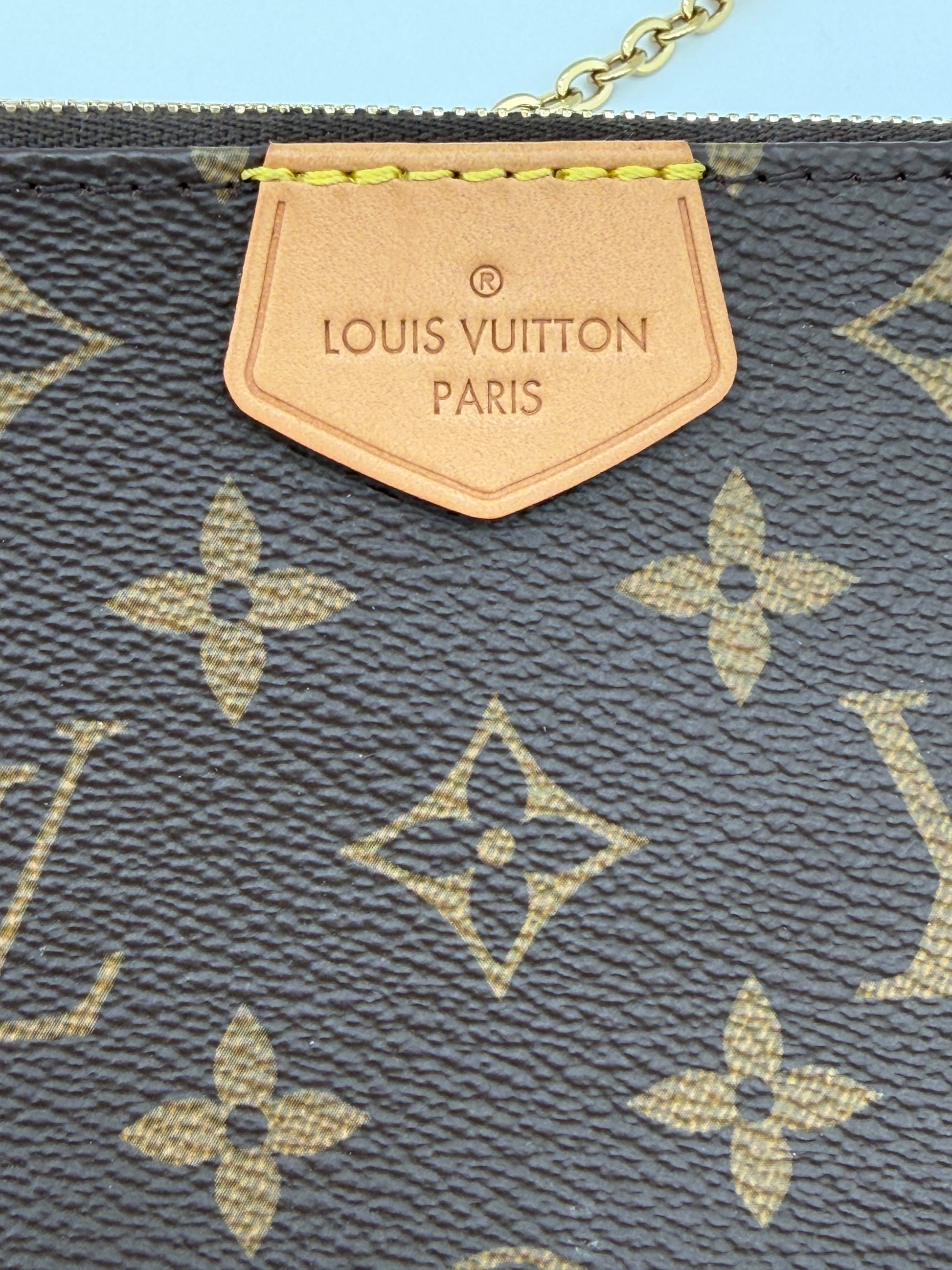 Louis Vuitton Monogram Small Pochette with chain