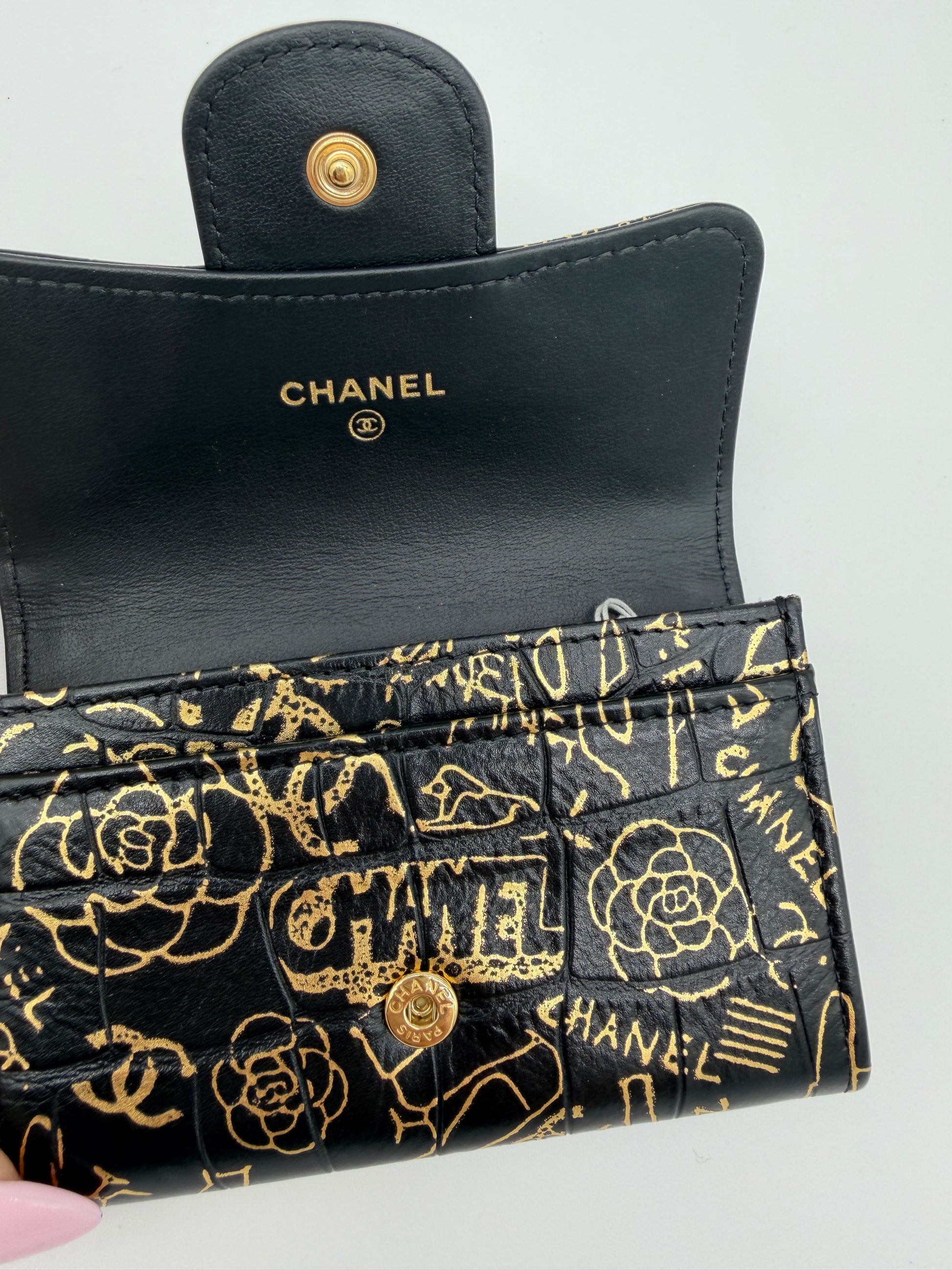 Chanel Reissue Croc Graffiti Flap Card Holder