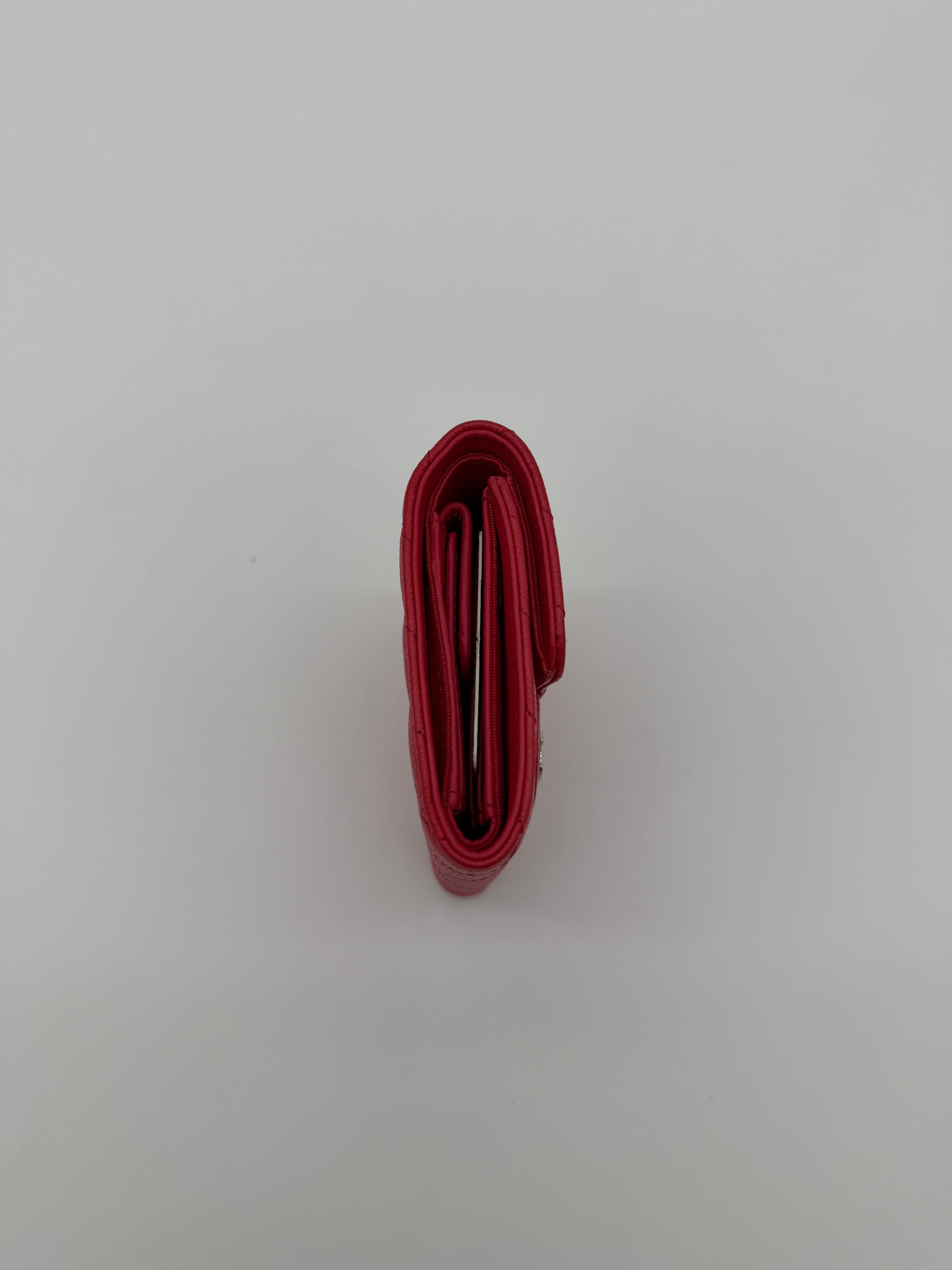 Chanel Chevron Red Flap Wallet