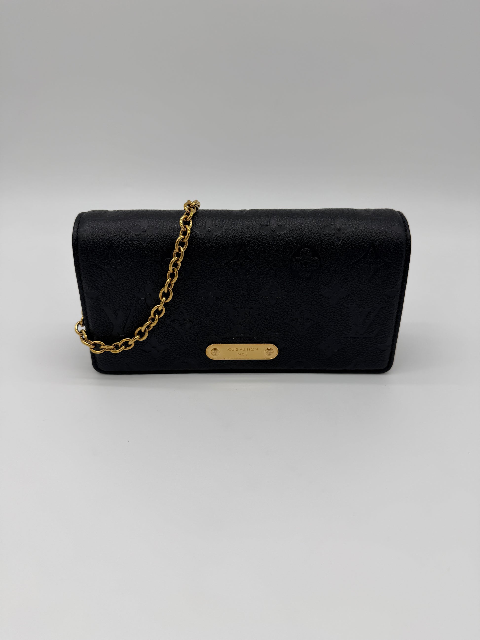 Louis Vuitton Lily Wallet on Chain Black Empreinte
