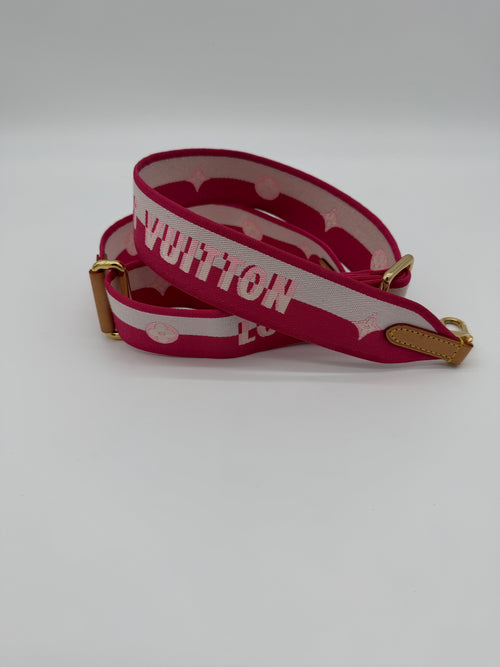 Louis Vuitton Jacquard Neverfull BB Shoulder Strap Pink Peony