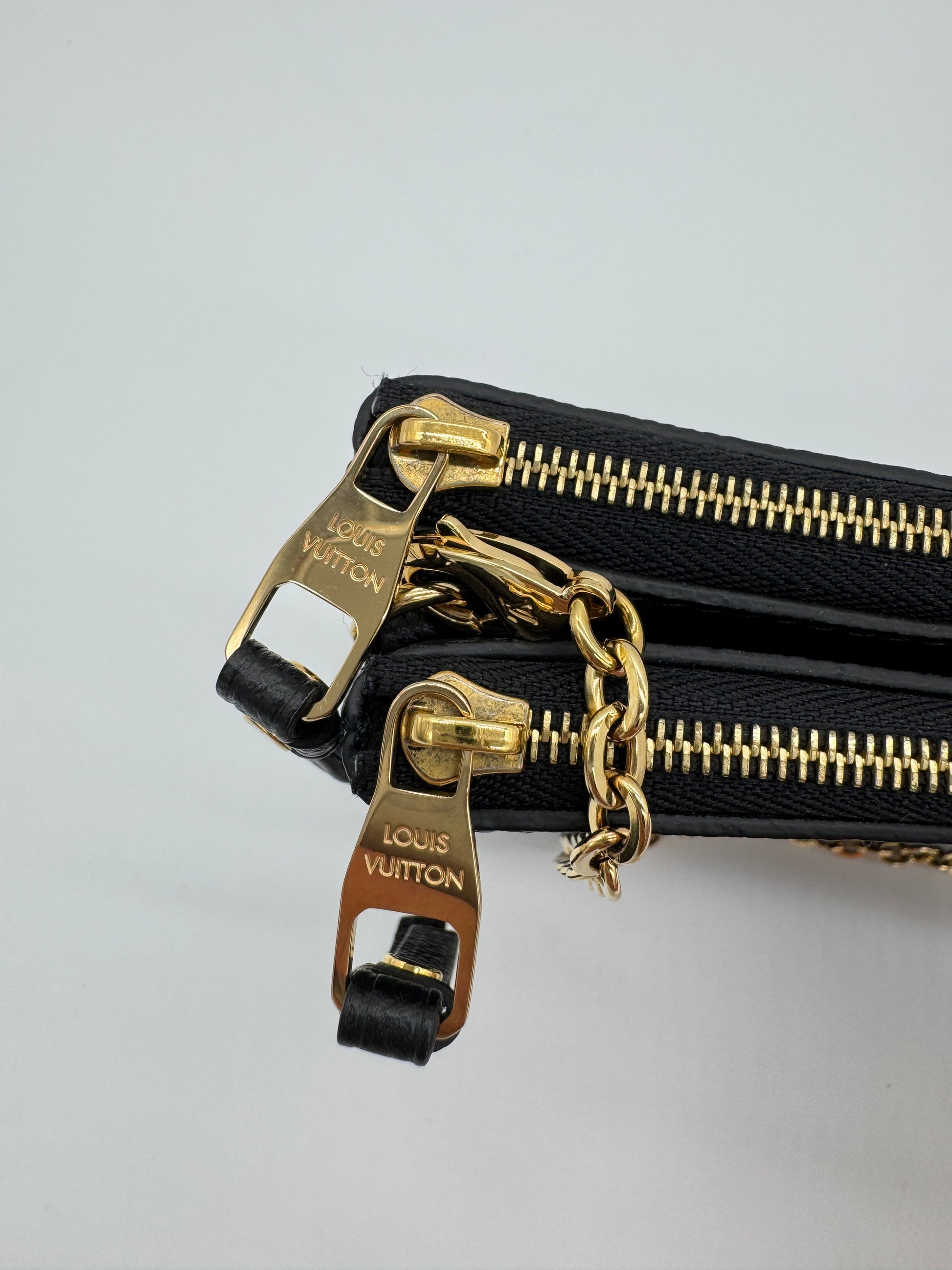 Louis Vuitton Double Zip Pochette Empreinte Black