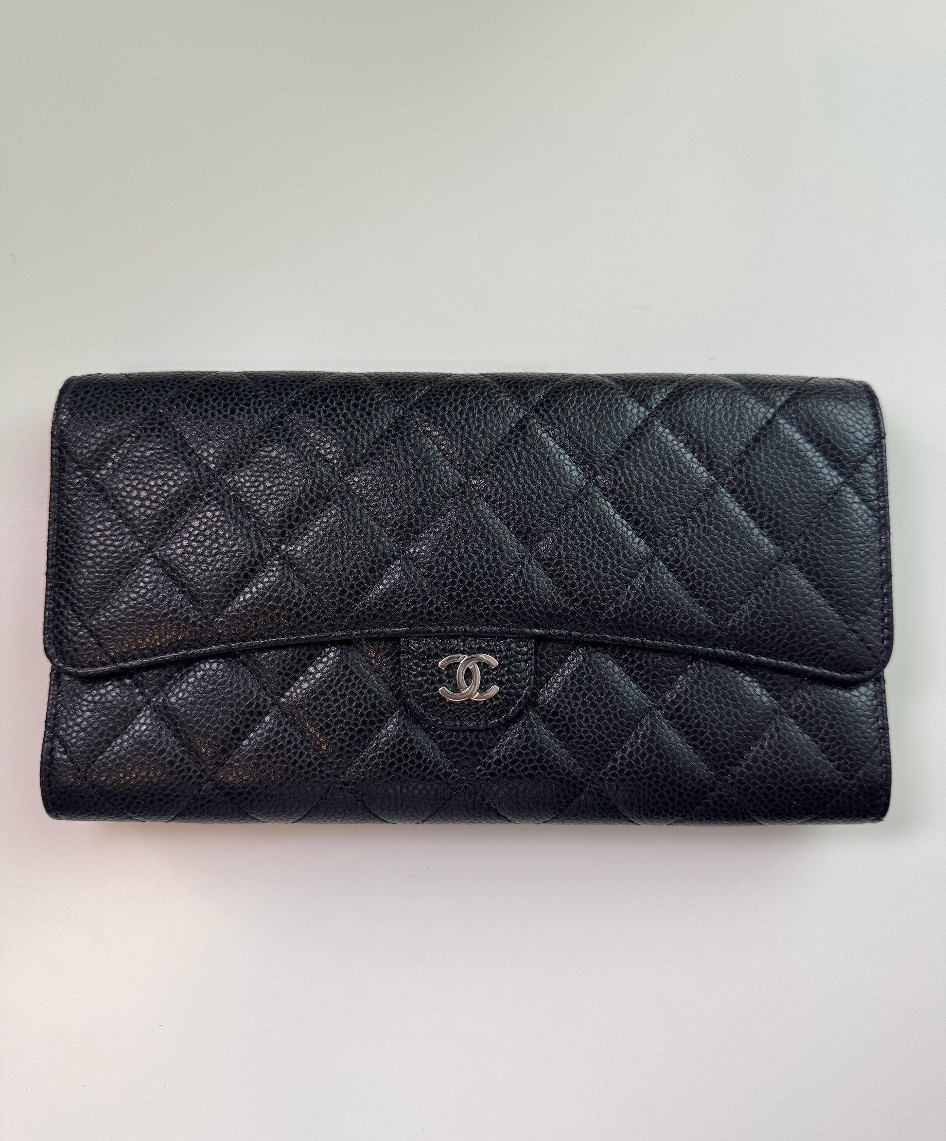 Chanel Quilted Caviar Long Wallet
