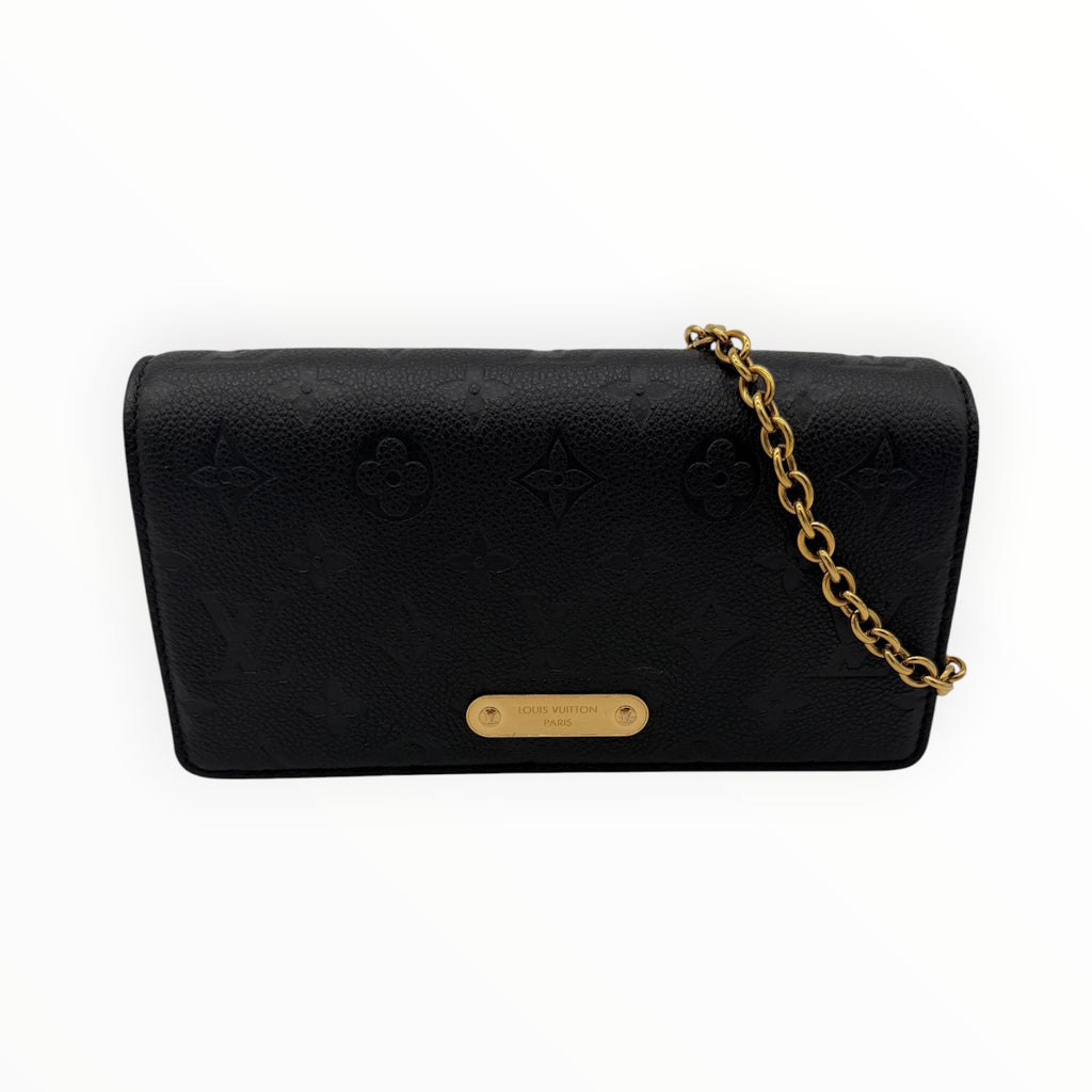 Louis Vuitton Lily Wallet on Chain Black Empreinte