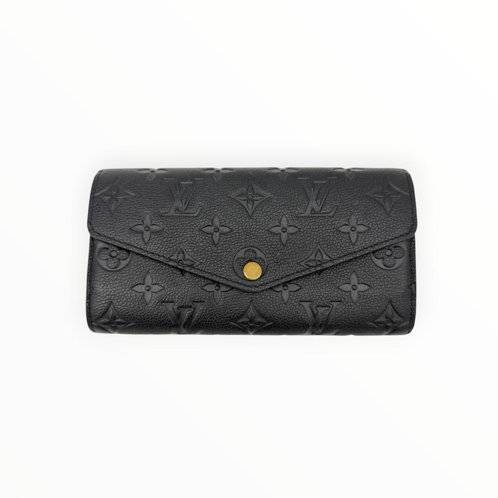 Louis Vuitton Black Empreinte Sarah Wallet