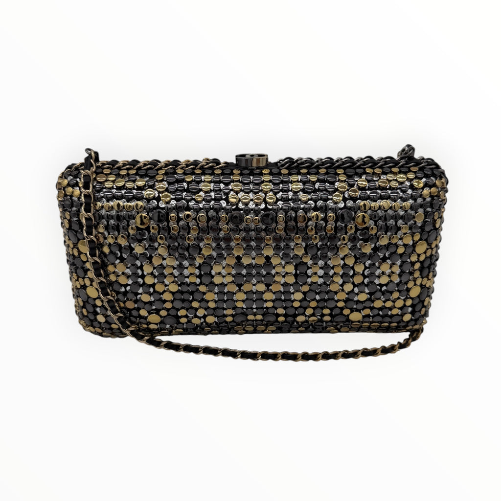 Chanel Studded Chain Around CC Evening Clutch