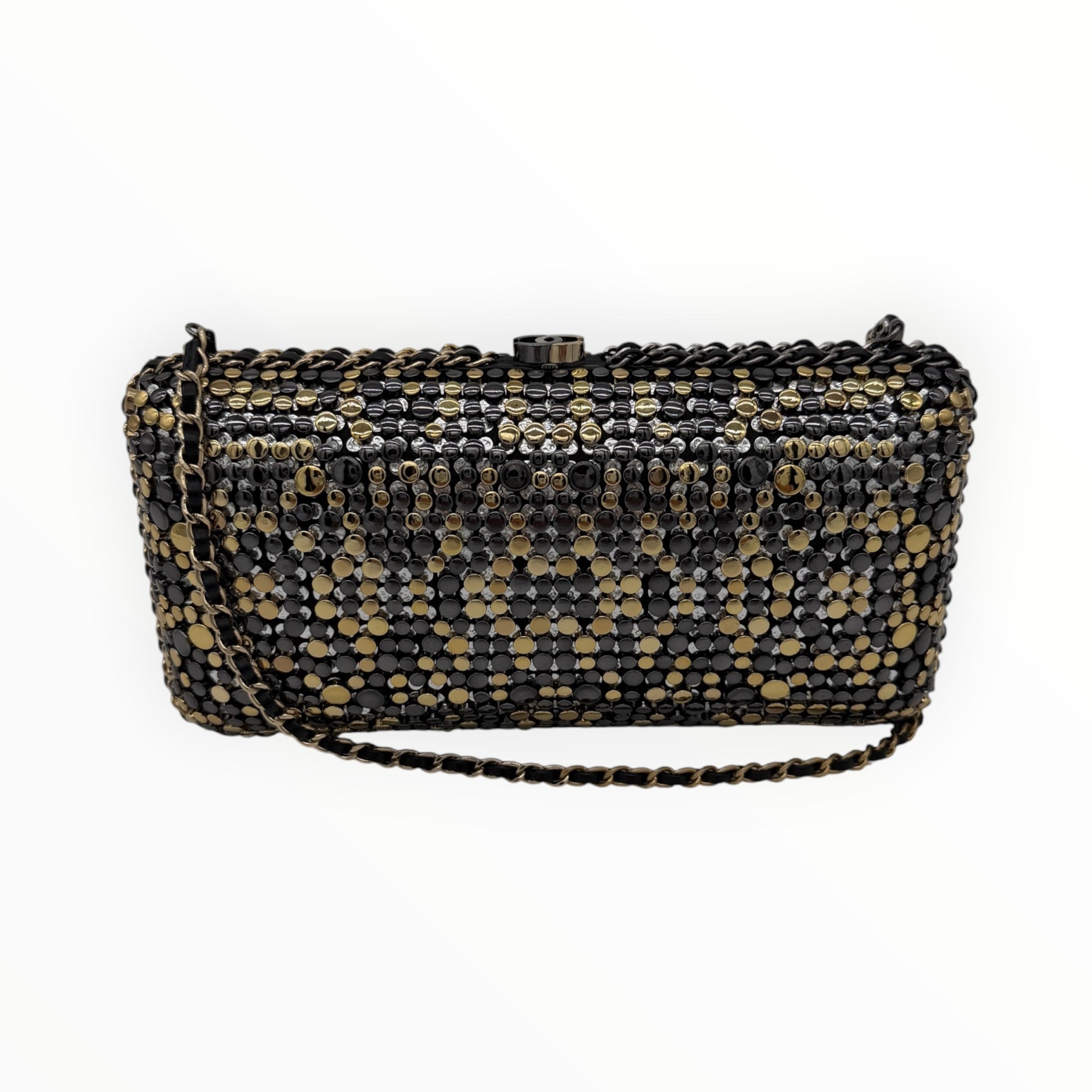 Chanel Studded Chain Around CC Evening Clutch