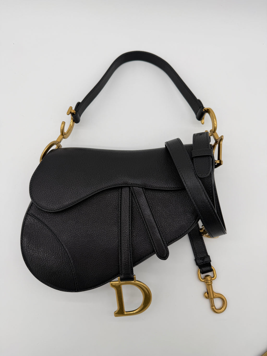 Christian Dior Black Saddle Bag