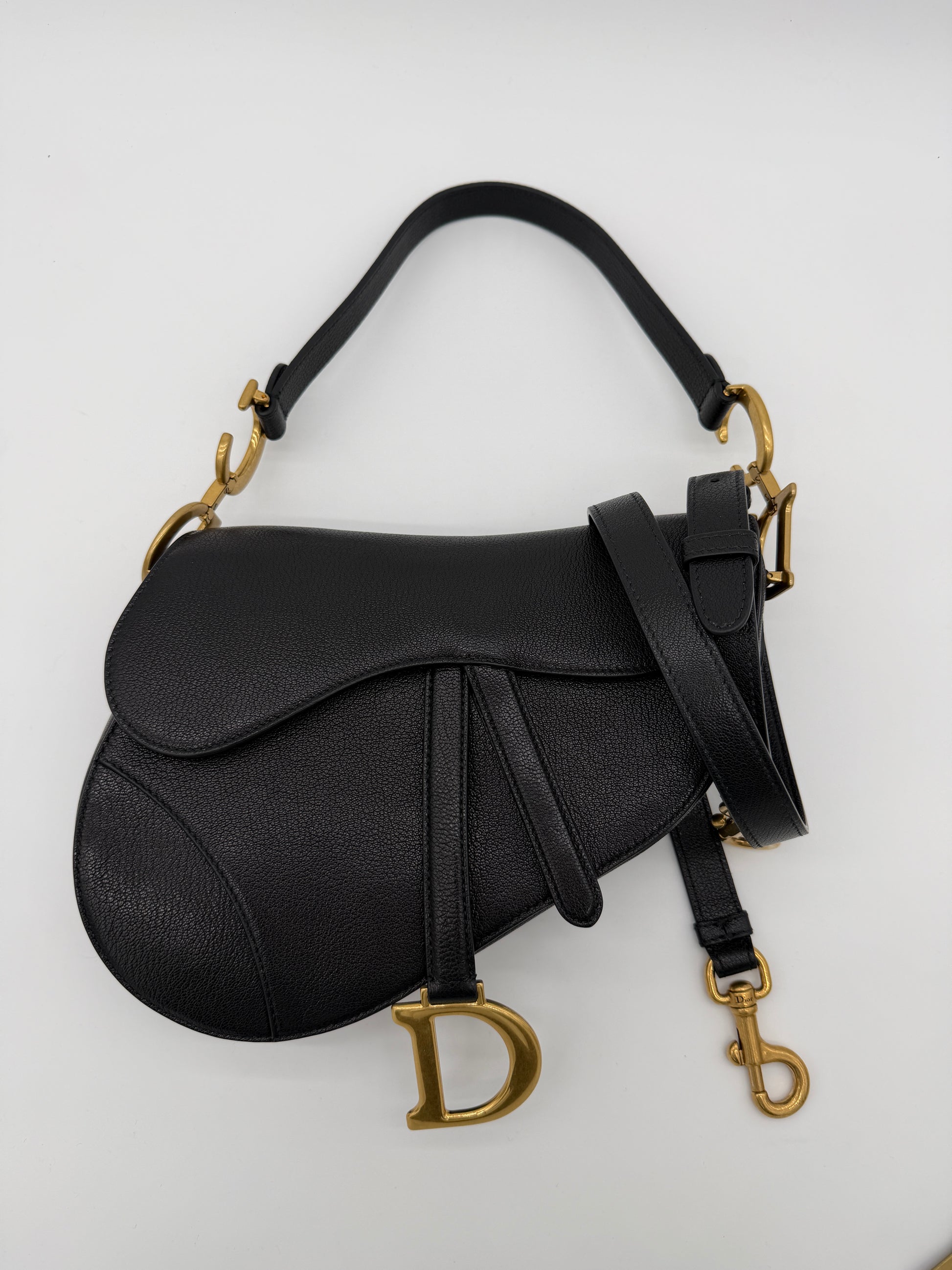 Christian Dior Black Saddle Bag